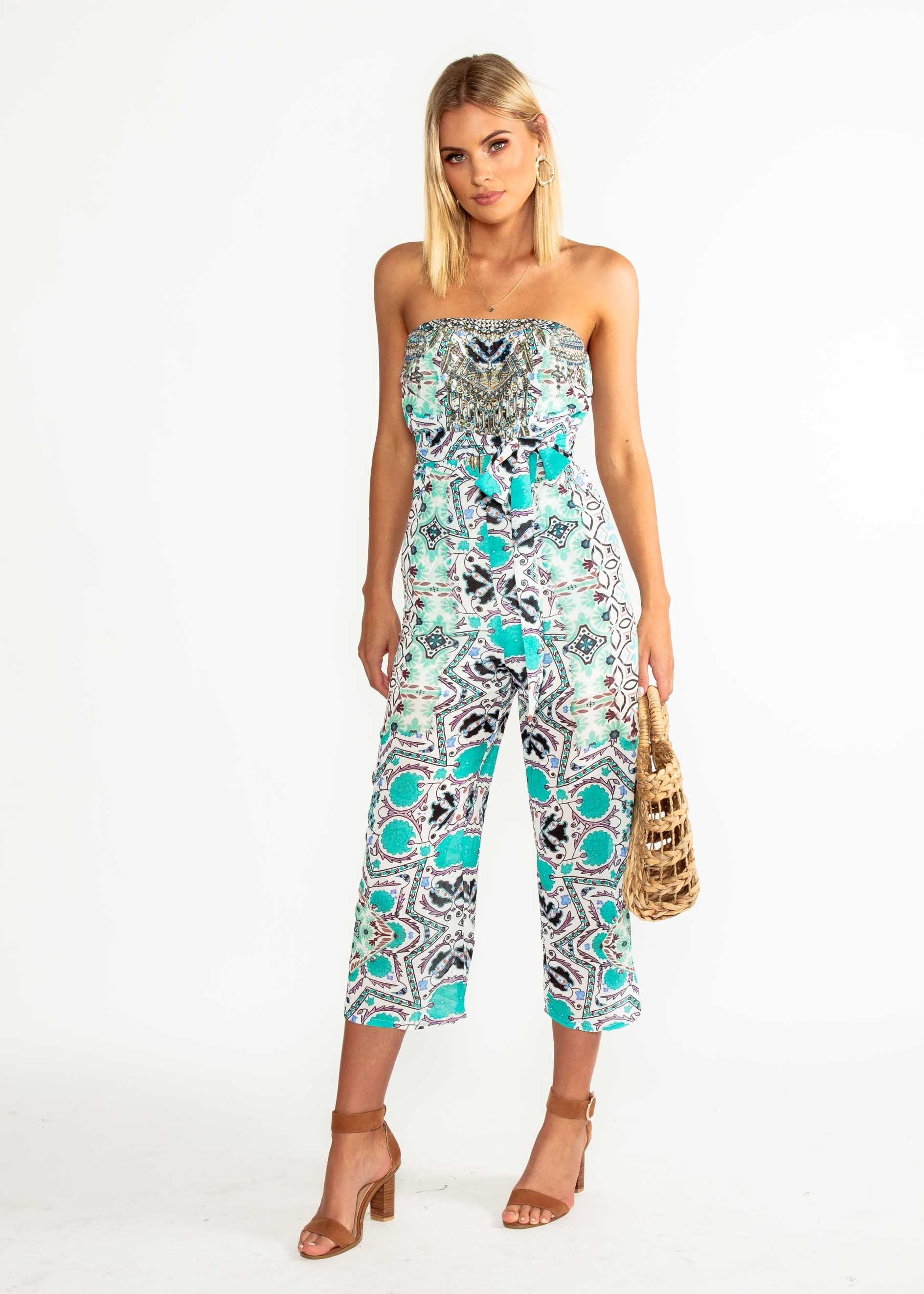 Novella Strapless Pantsuit - Havana