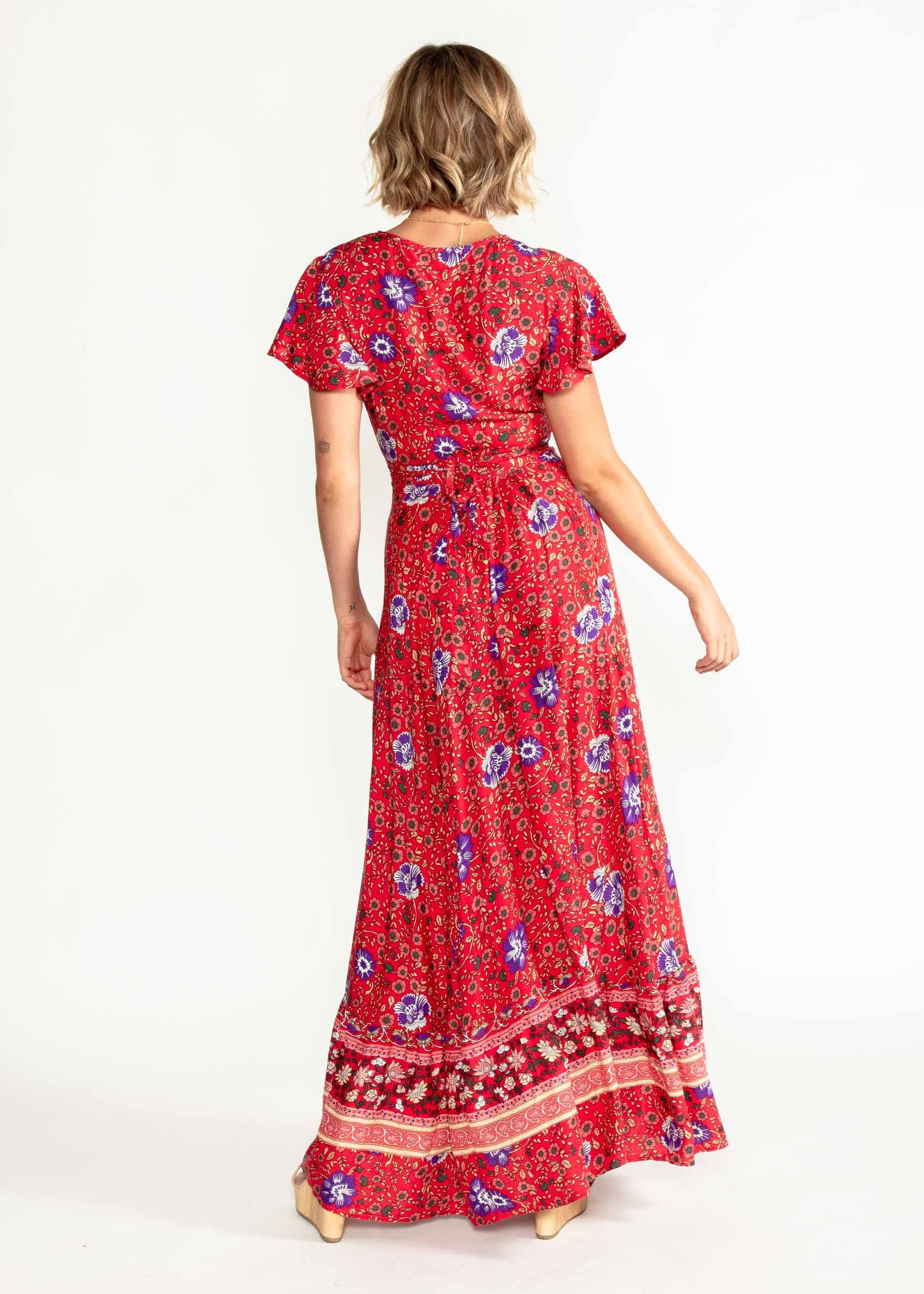 Mackenzie Wrap Maxi Dress - Saffron Blossom