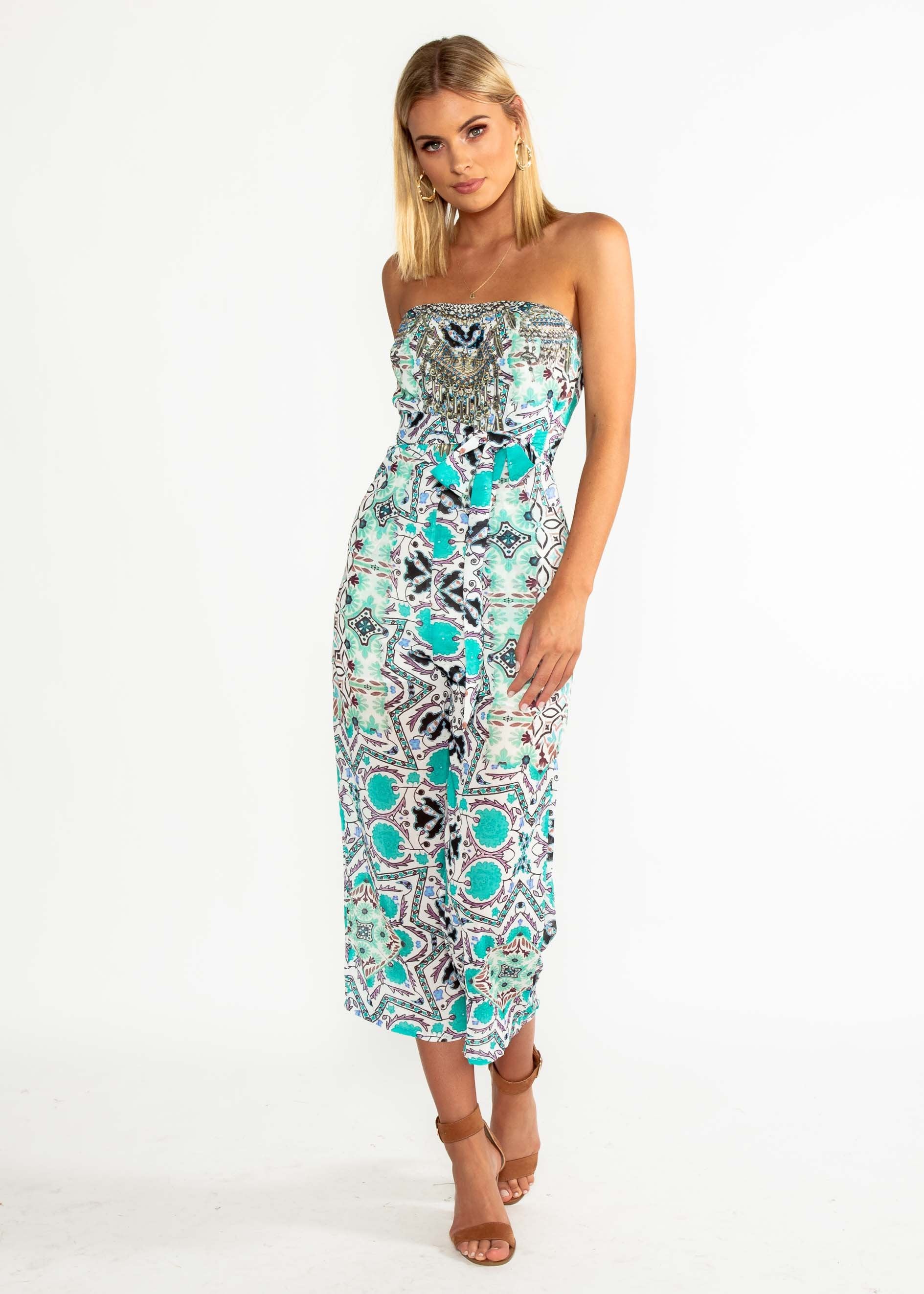 Novella Strapless Pantsuit - Havana