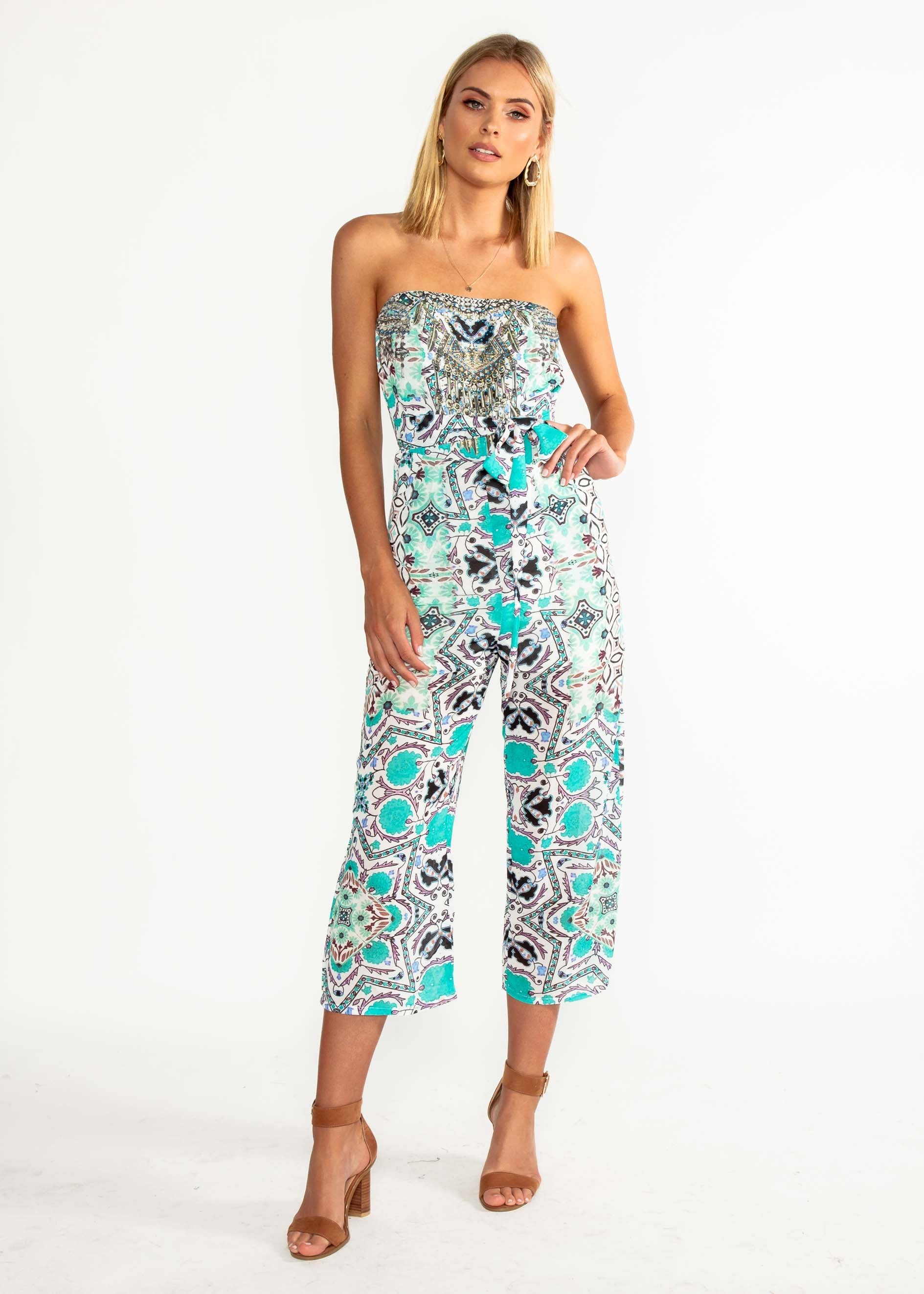 Novella Strapless Pantsuit - Havana