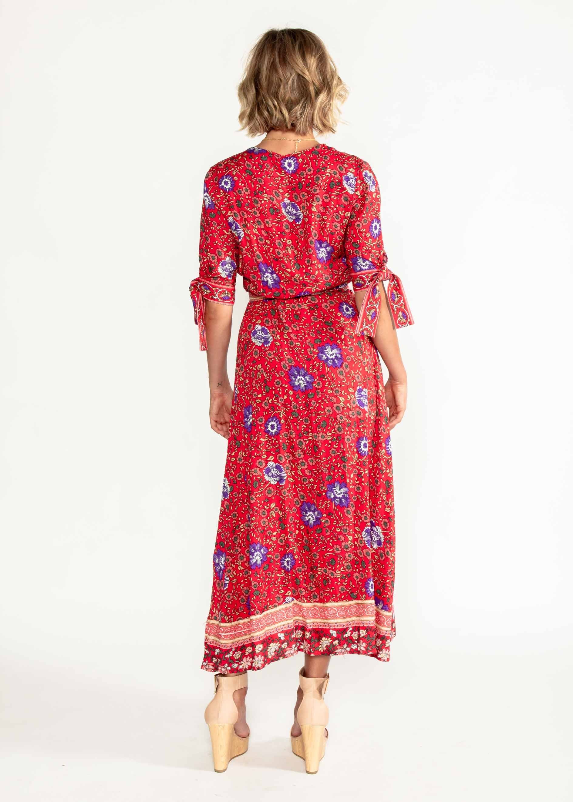 Beyond Dreams Wrap Maxi Dress - Saffron Blossom
