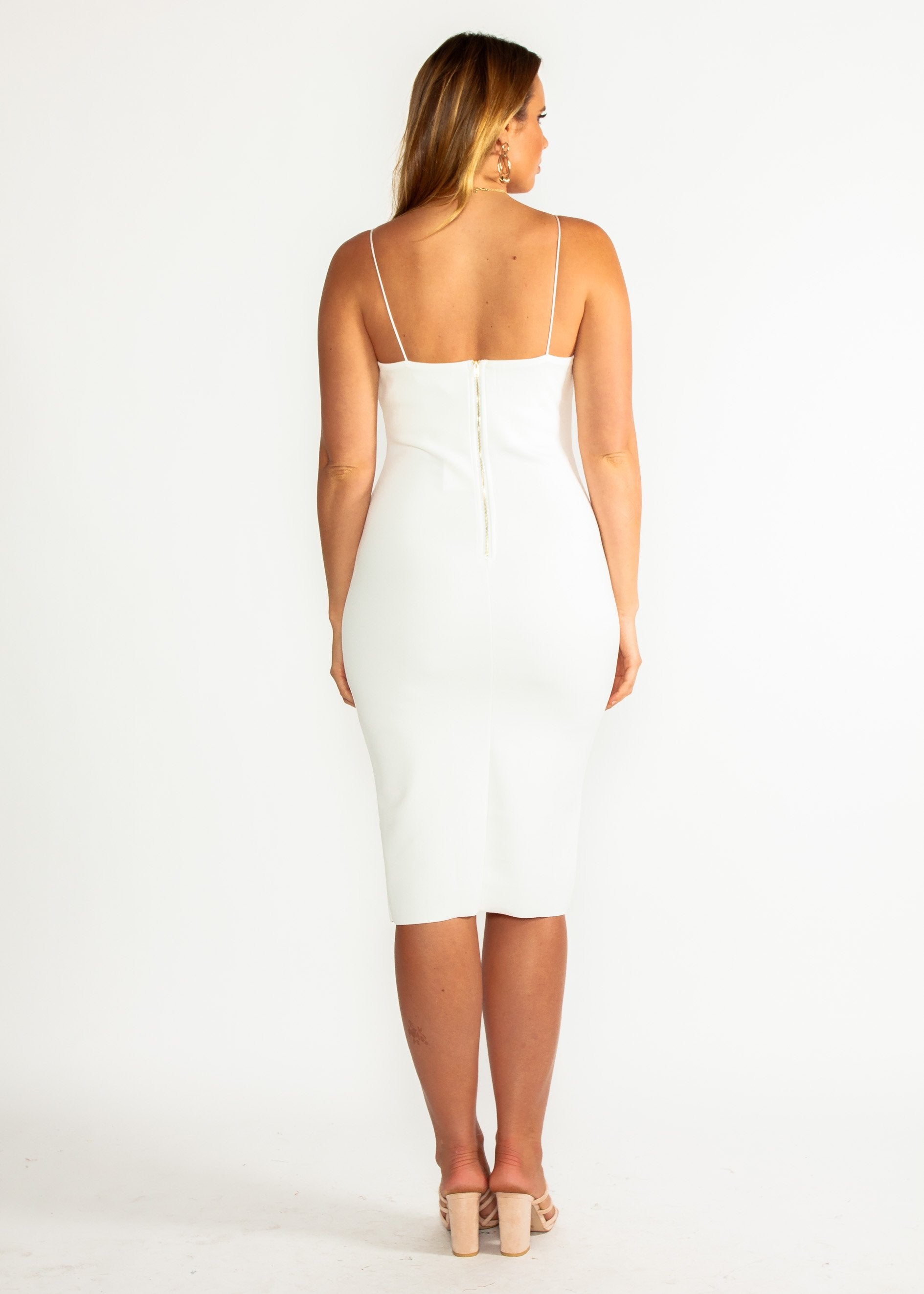 Change Your Mind Midi Dress - White