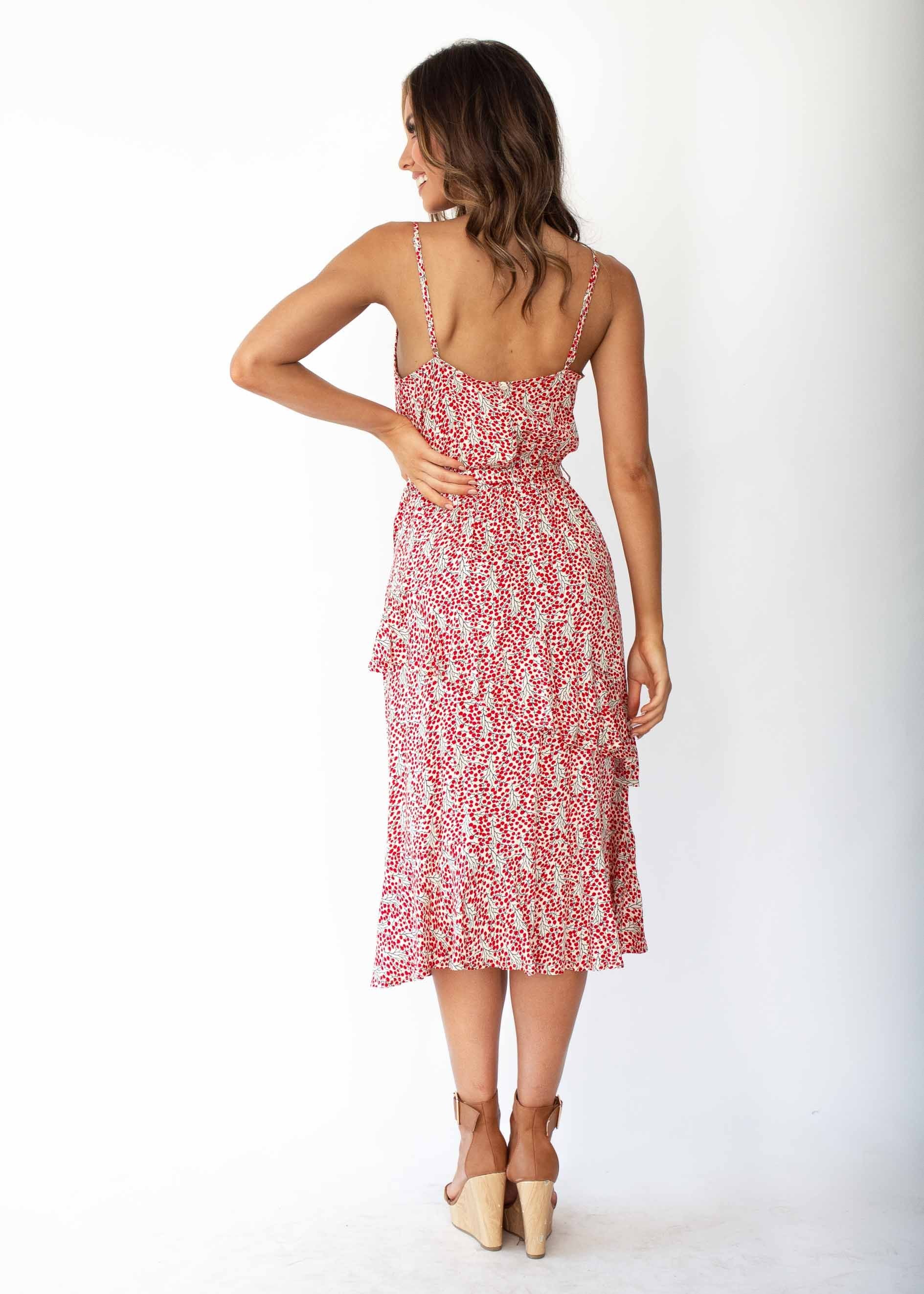 Lost In Japan Midi Dress - Cherry Blossom
