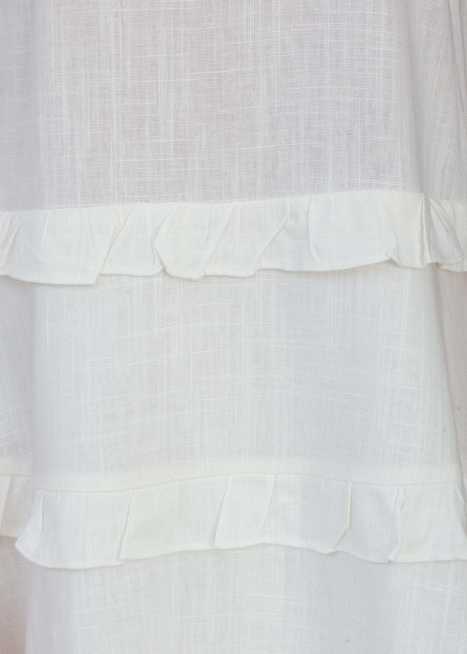 Petra Linen Swing Dress - White