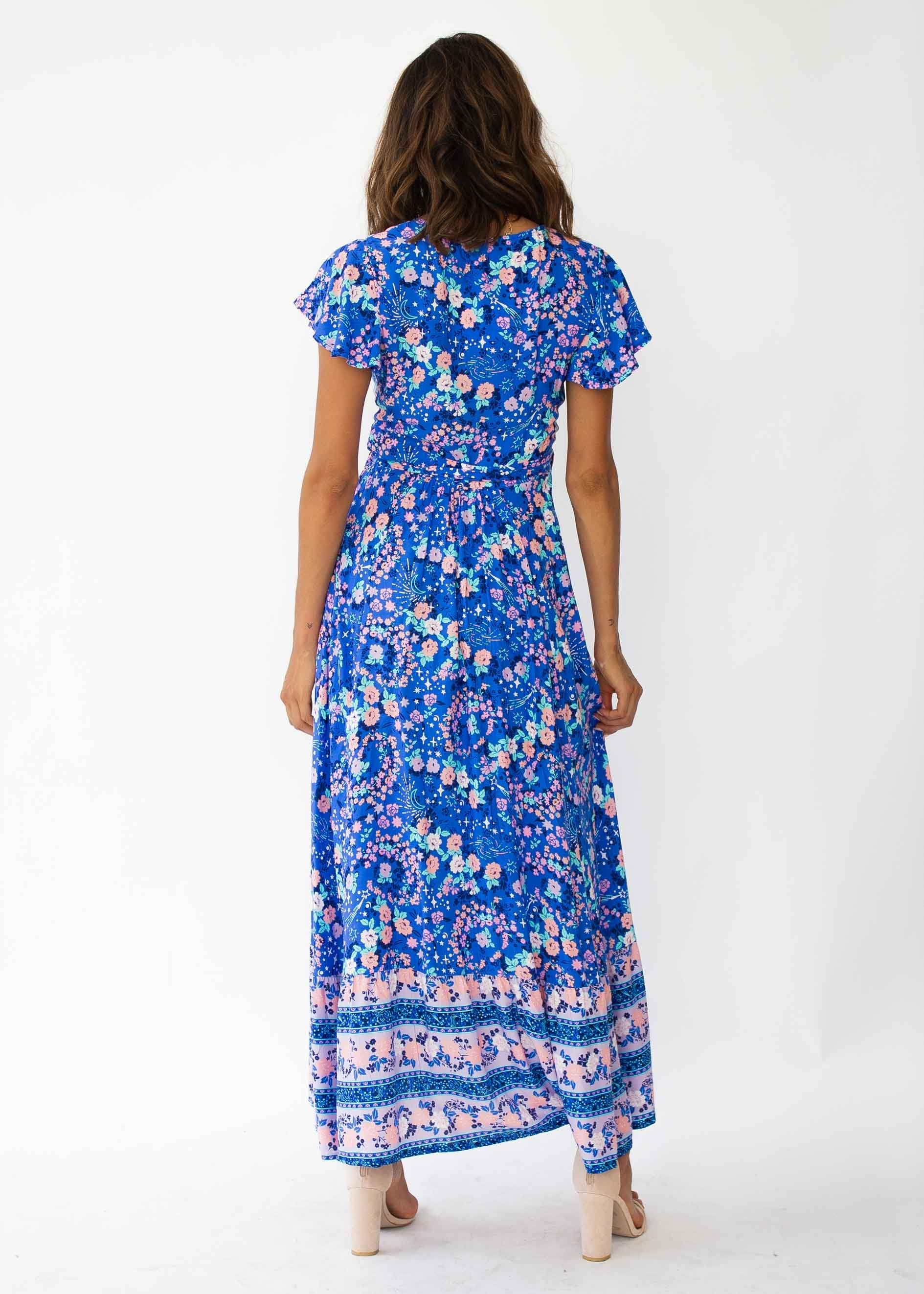 Mackenzie Wrap Maxi Dress - Sapphire