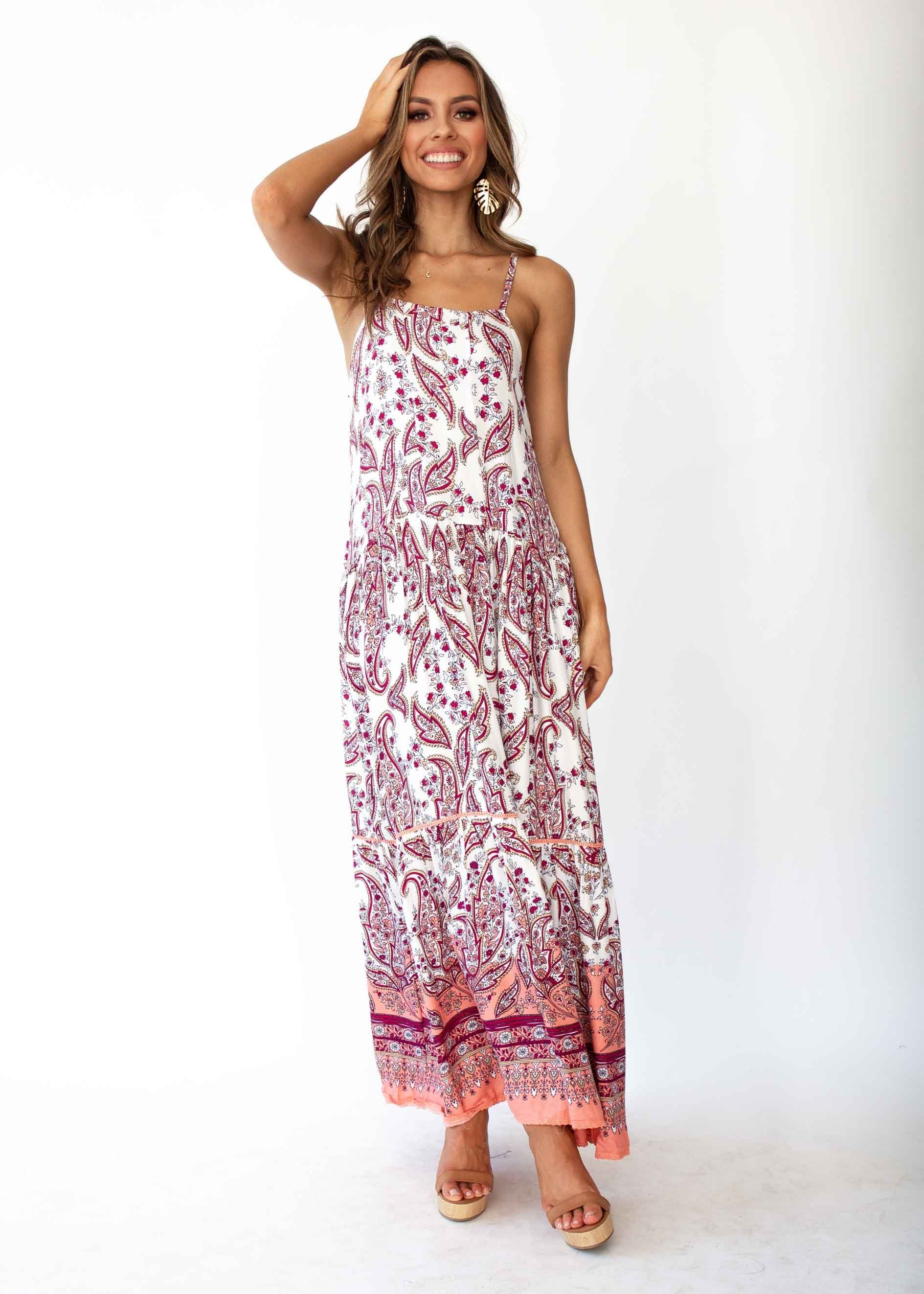 Amira Maxi Dress - Rose Paisley