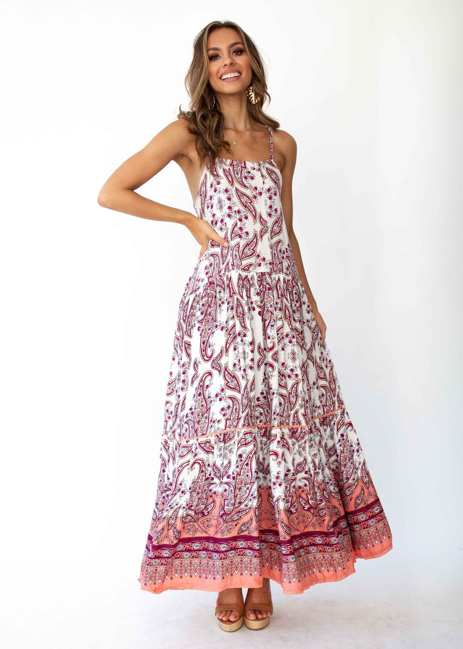 Amira Maxi Dress - Rose Paisley