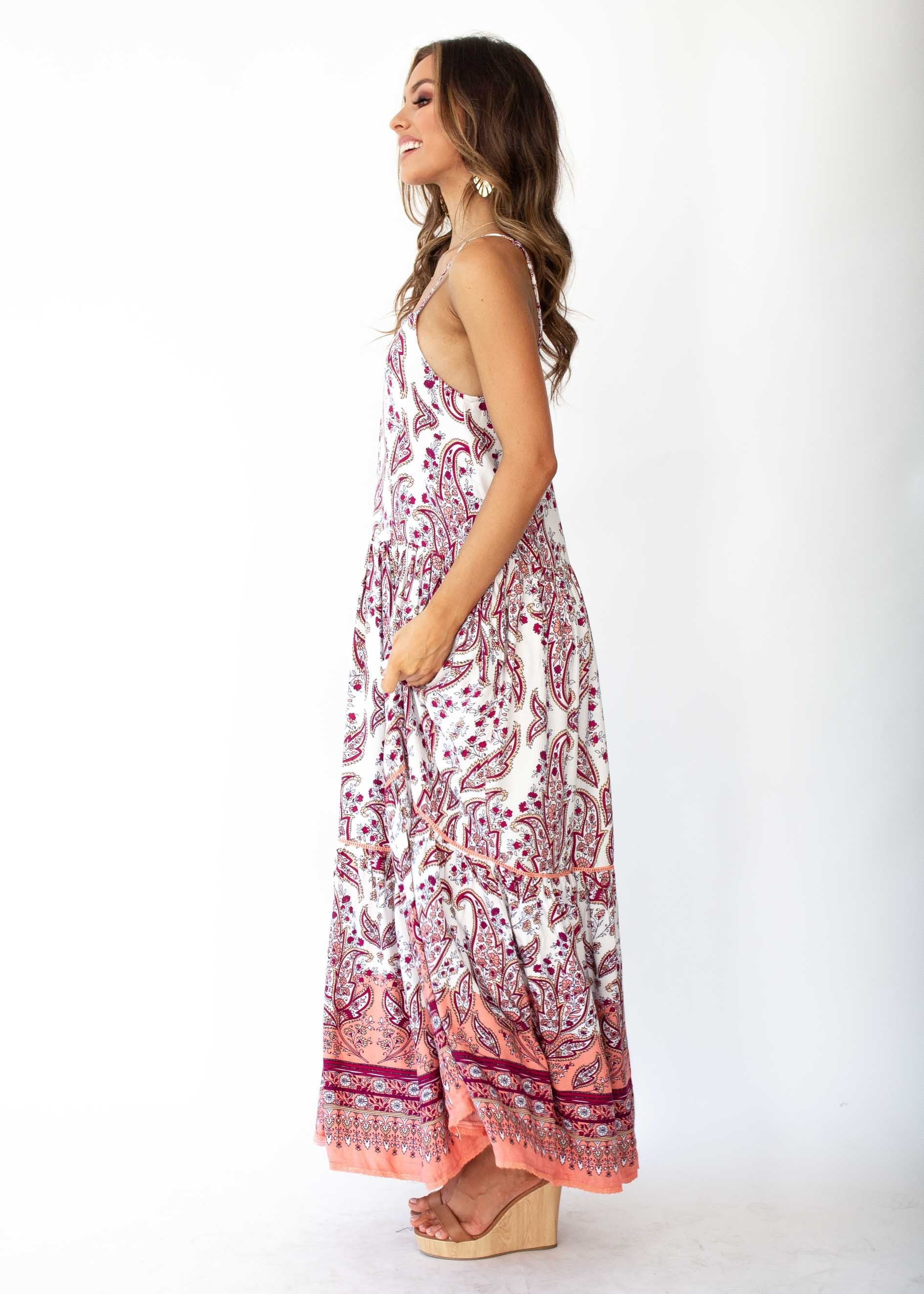 Amira Maxi Dress - Rose Paisley