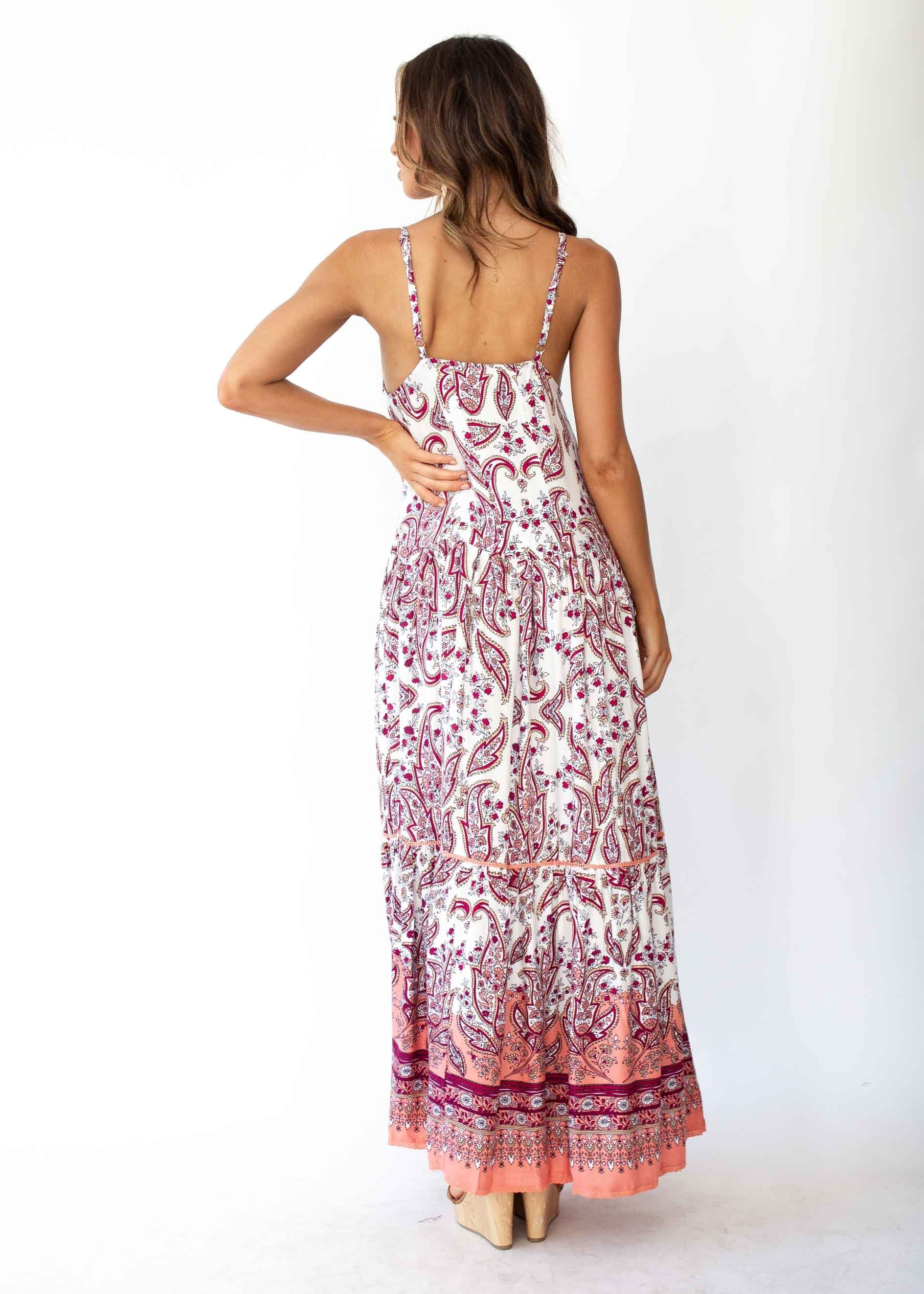 Amira Maxi Dress - Rose Paisley
