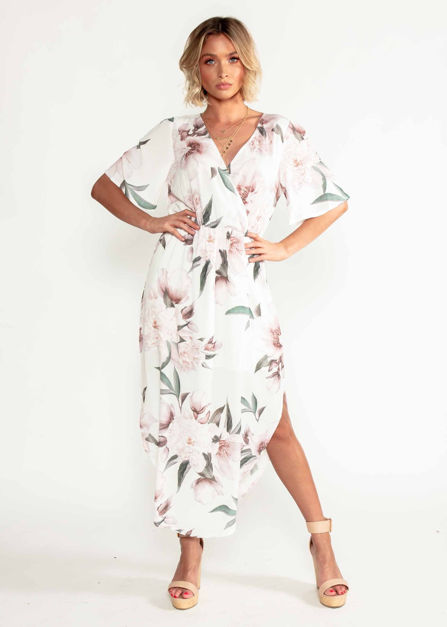 Good Intentions Maxi Dress - White Floral