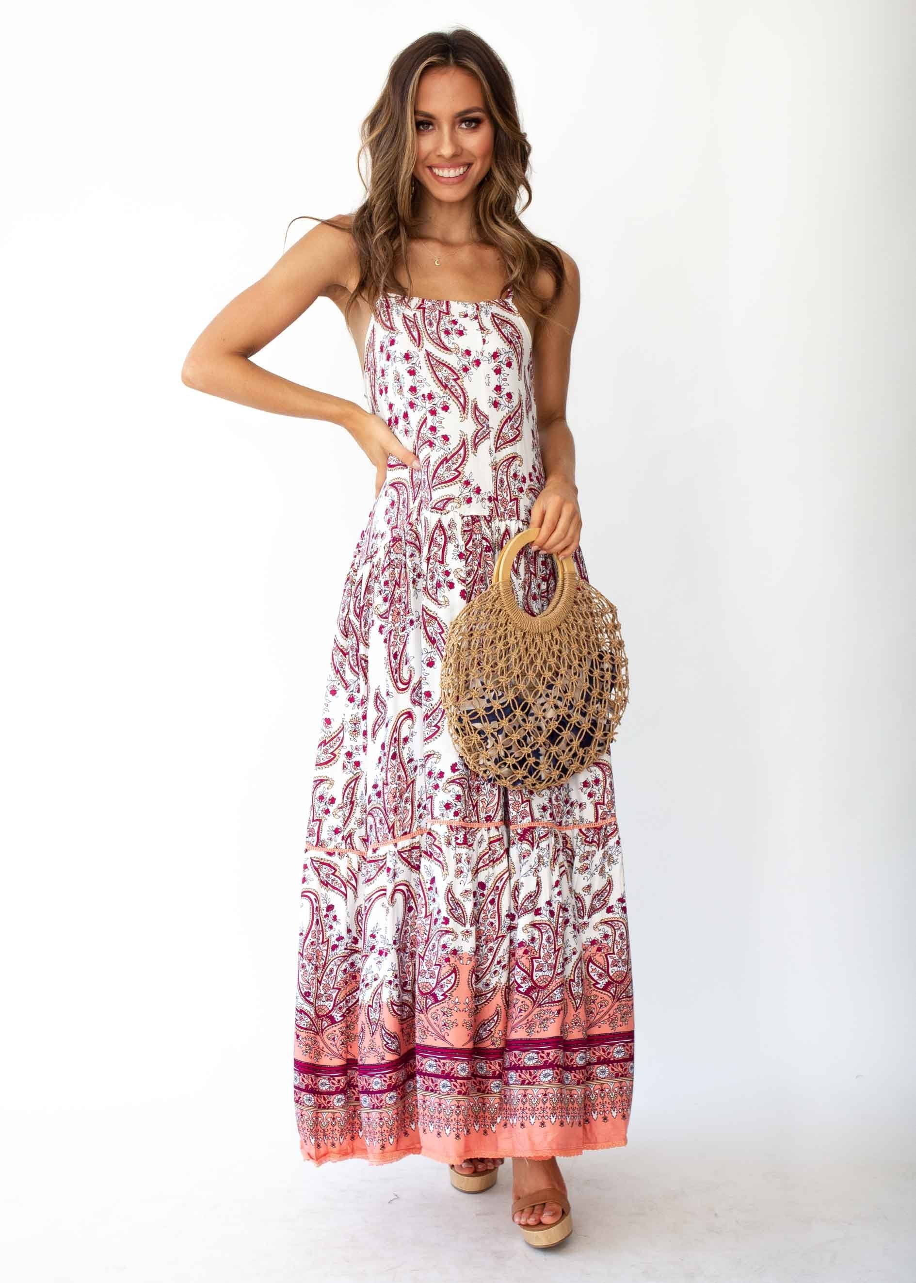 Amira Maxi Dress - Rose Paisley