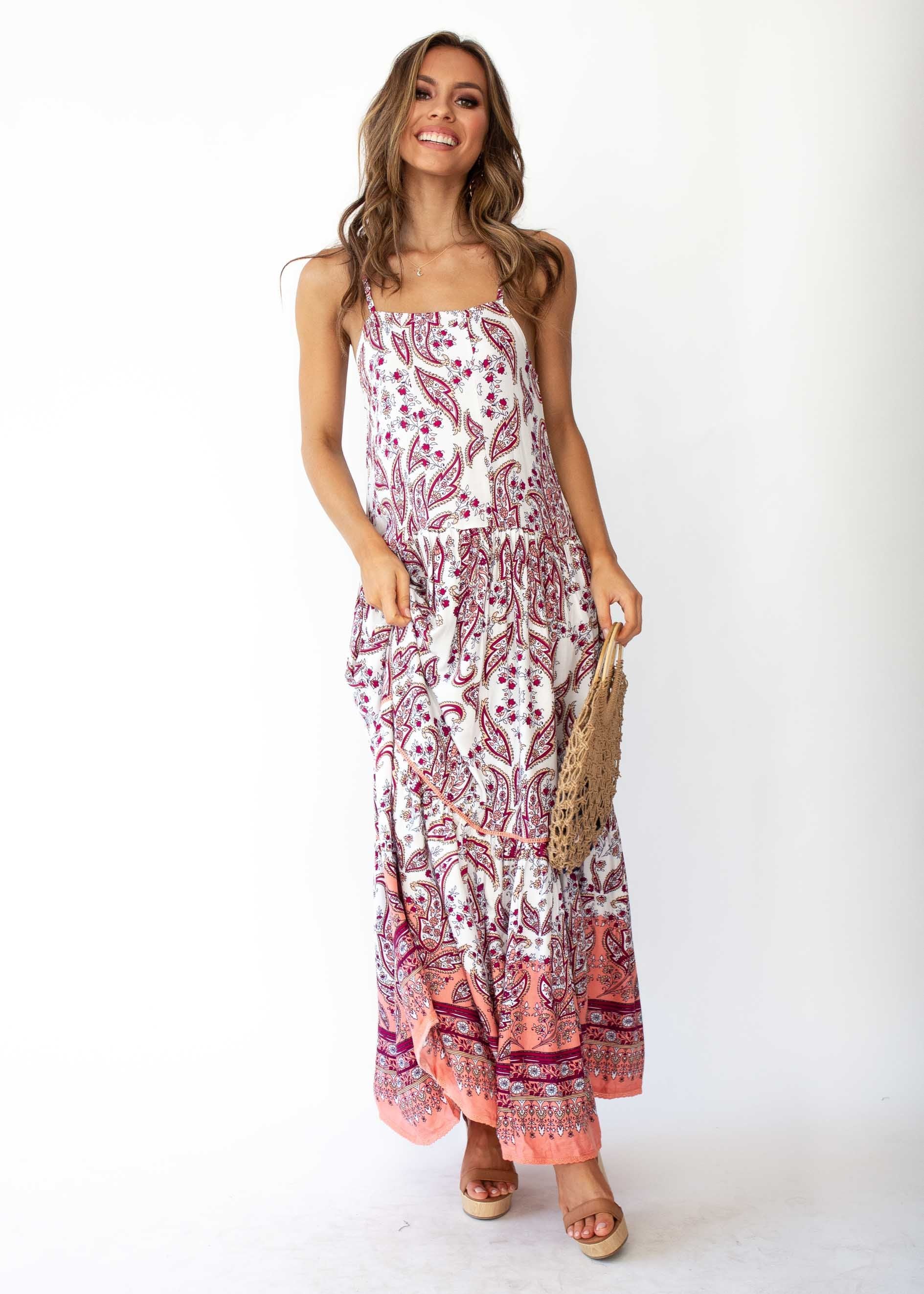 Amira Maxi Dress - Rose Paisley