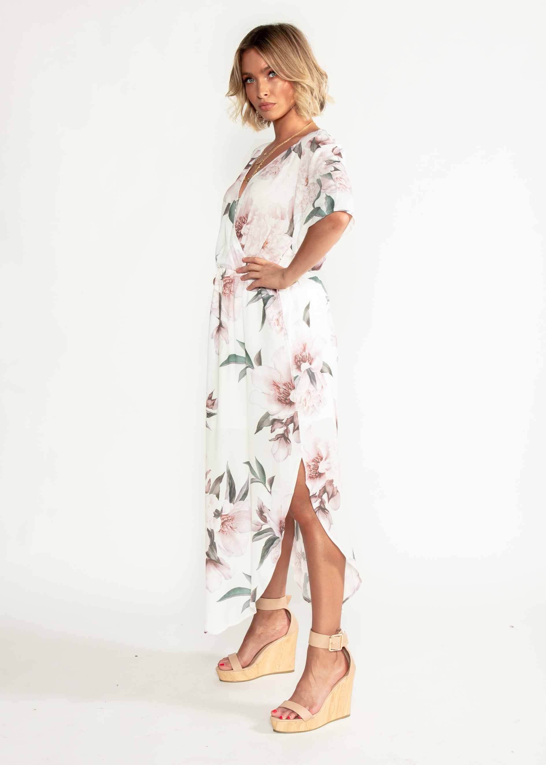 Good Intentions Maxi Dress - White Floral