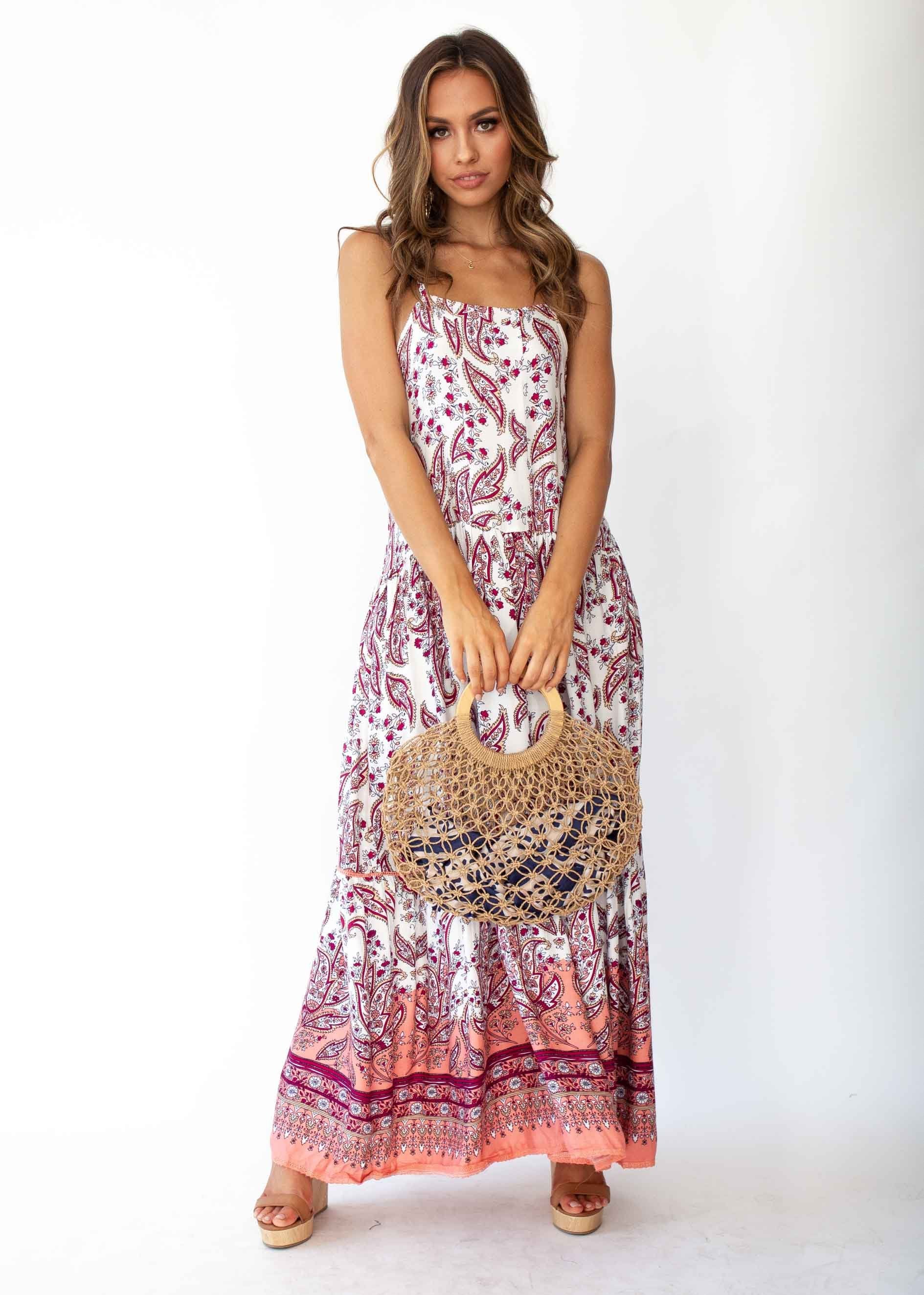 Amira Maxi Dress - Rose Paisley