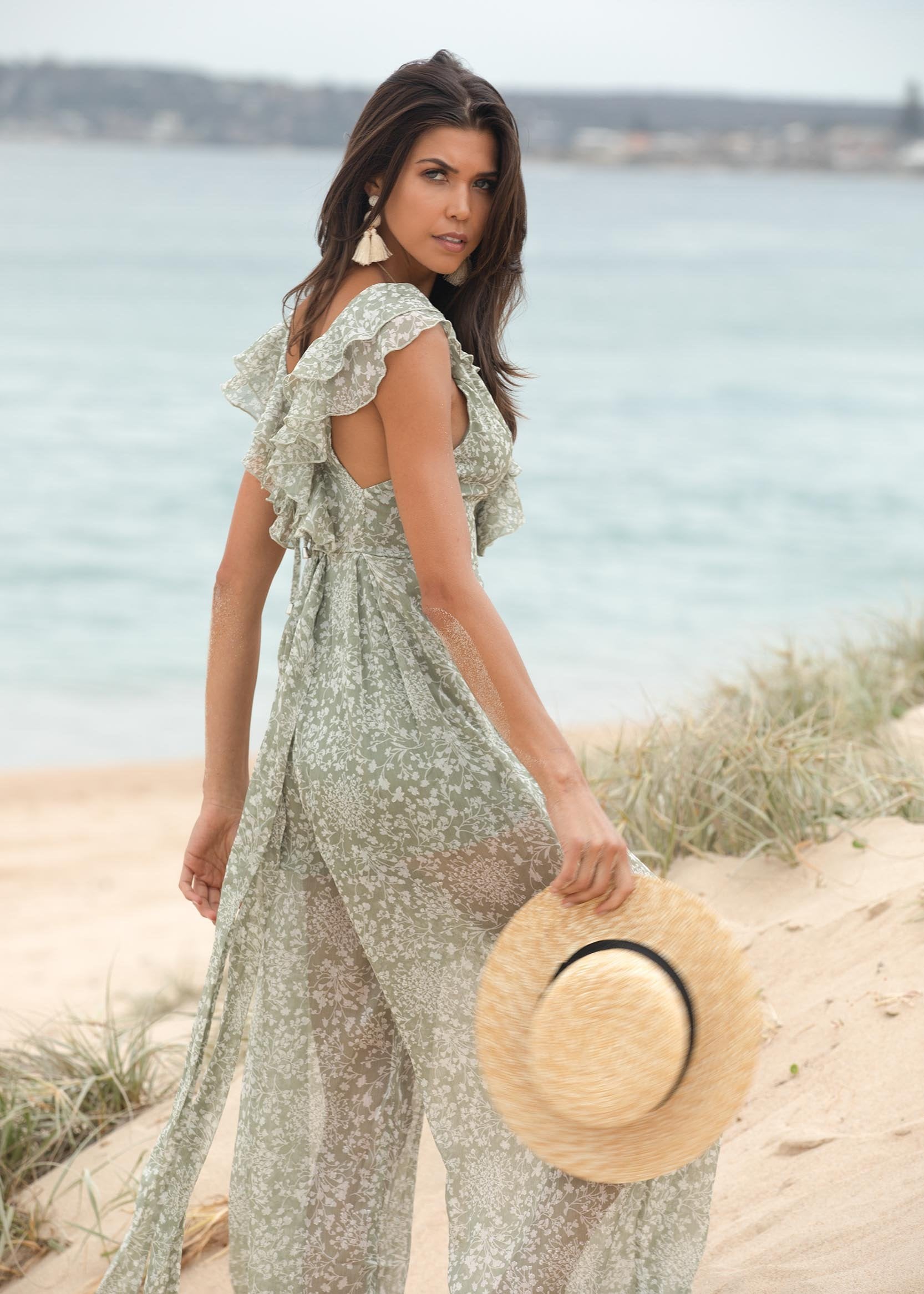 Once Before Pantsuit - Dusty Sage Floral