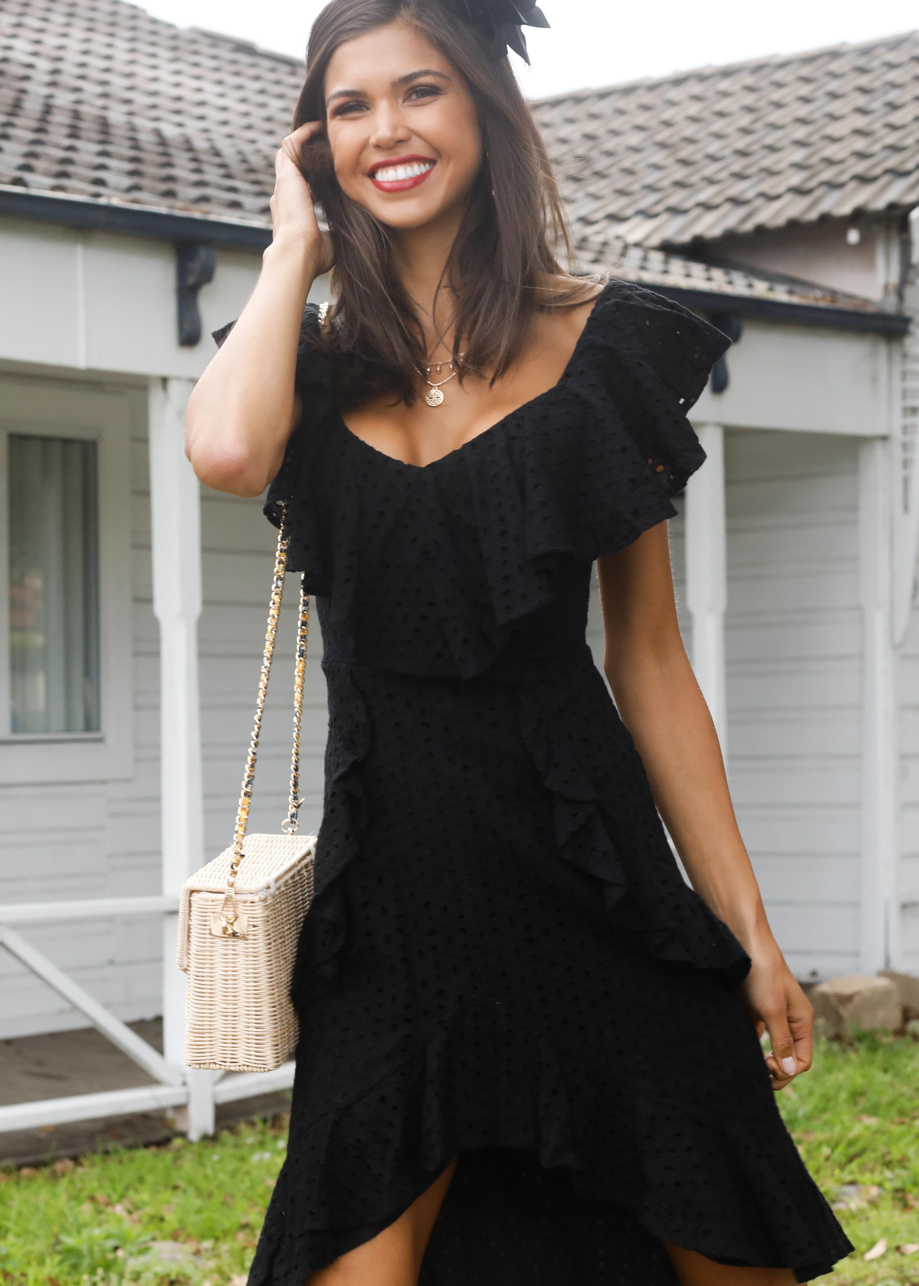Crafted Dreams Embroidered Dress - Black