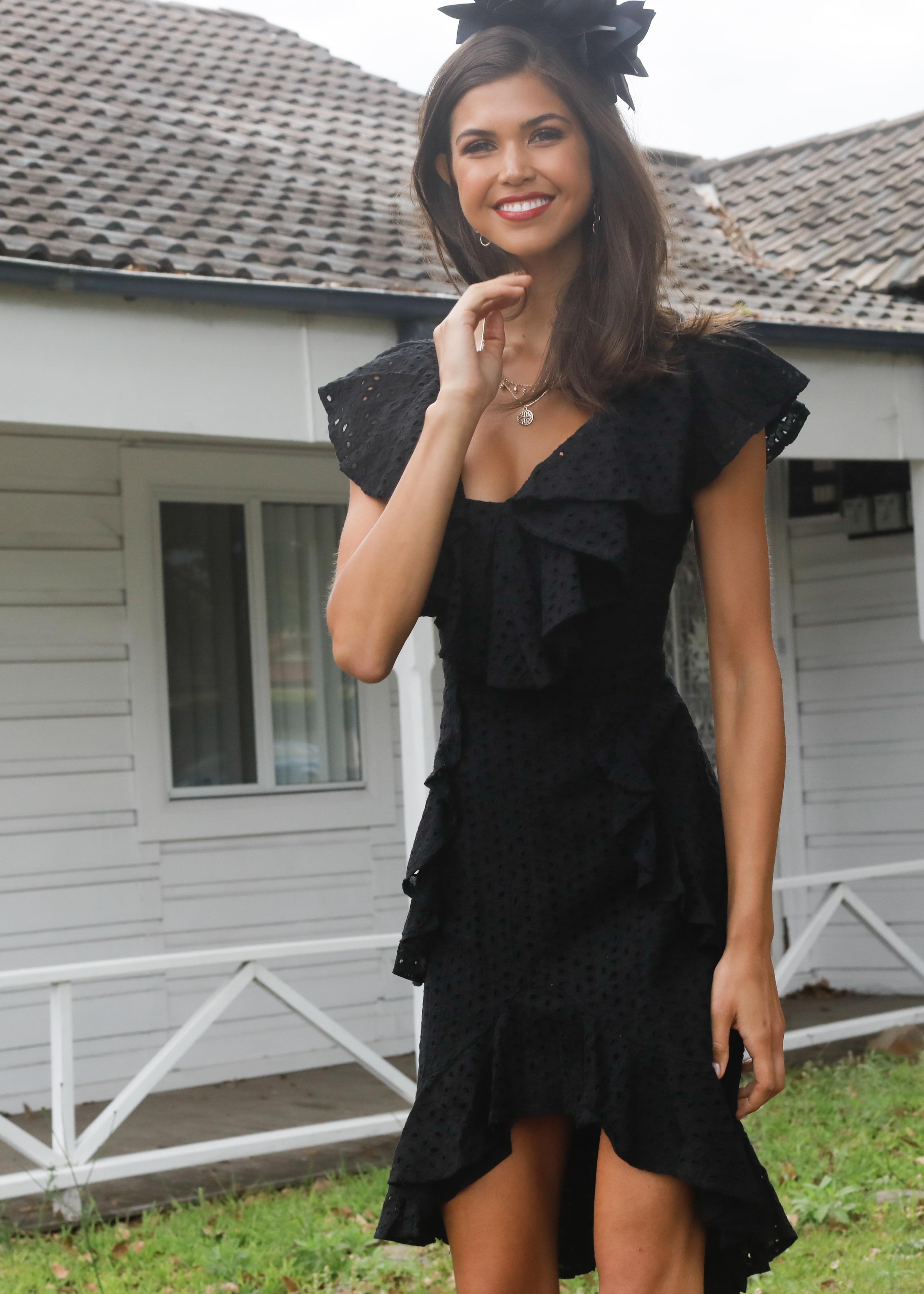 Crafted Dreams Embroidered Dress - Black