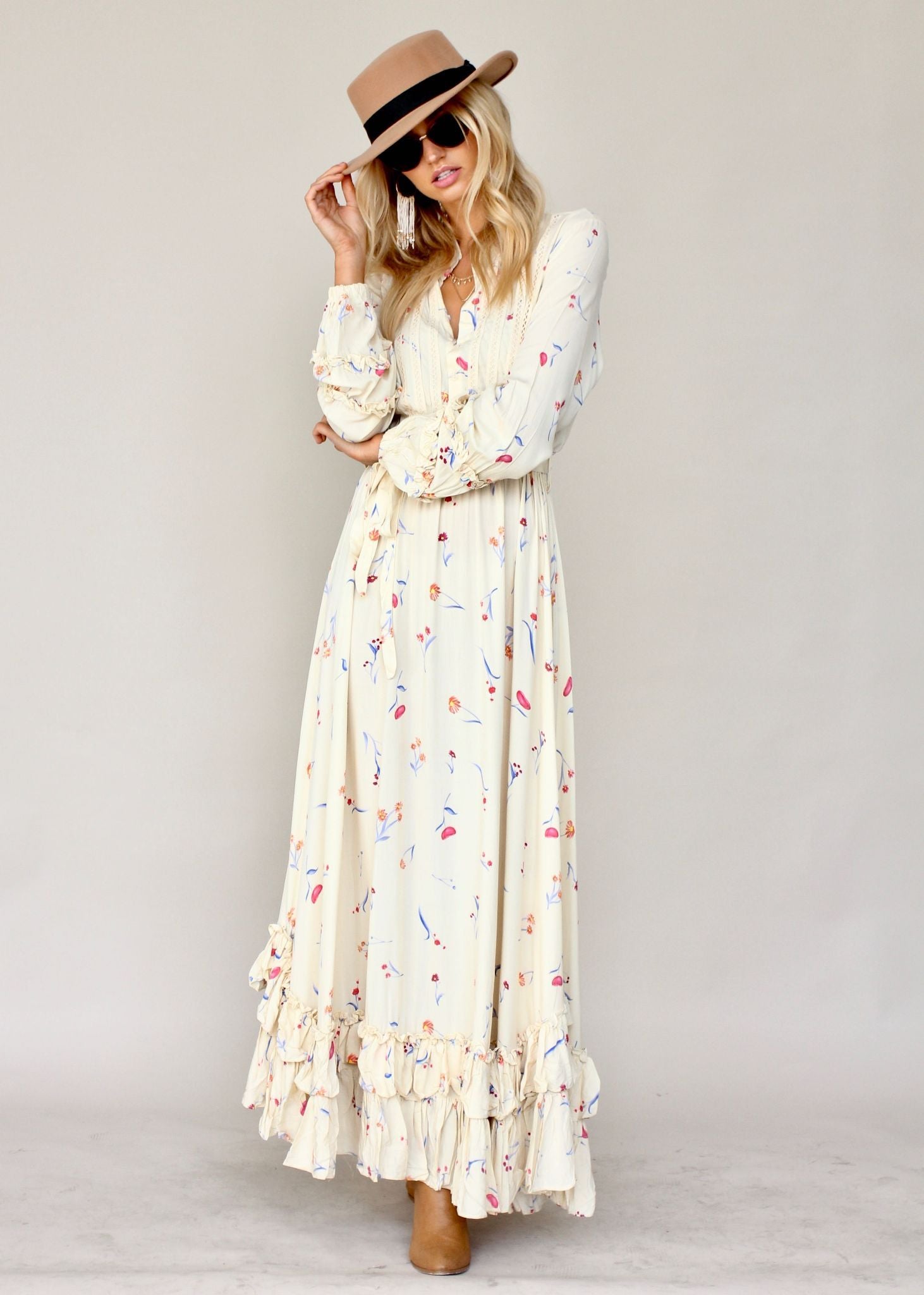 Roxanne Maxi Dress w/ Tie - Atlas