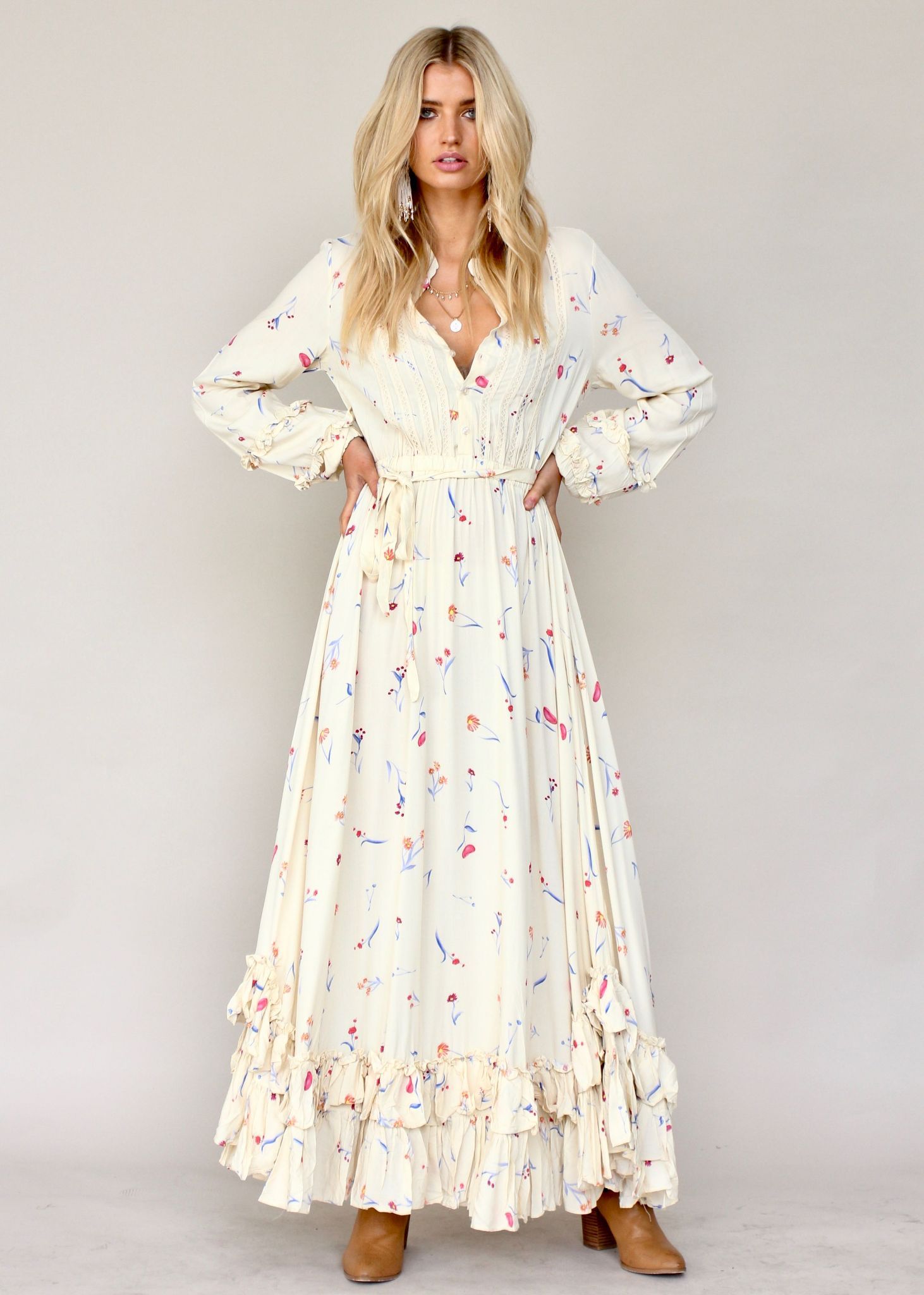 Roxanne Maxi Dress w/ Tie - Atlas