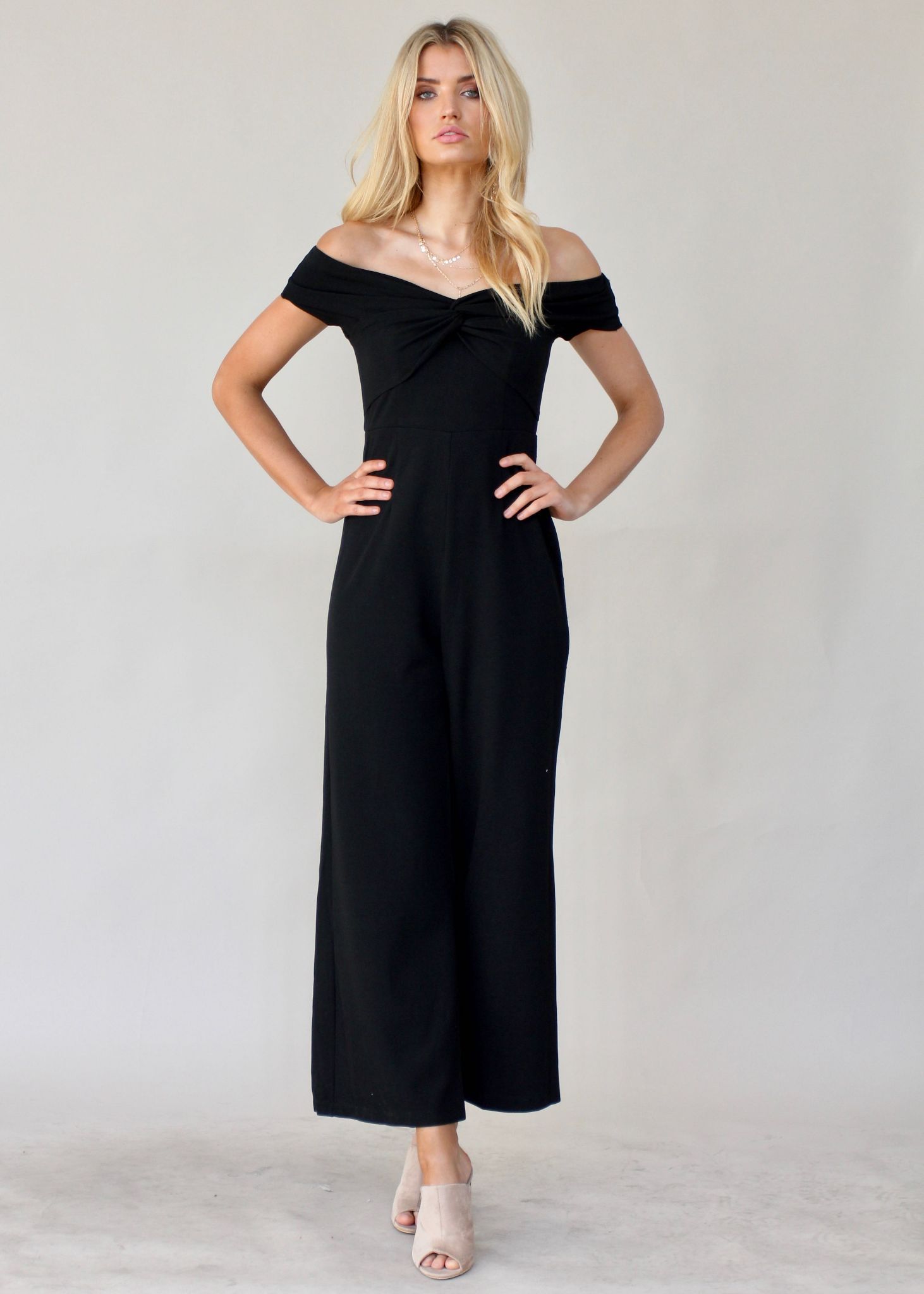 Romero Off Shoulder Pantsuit - Black
