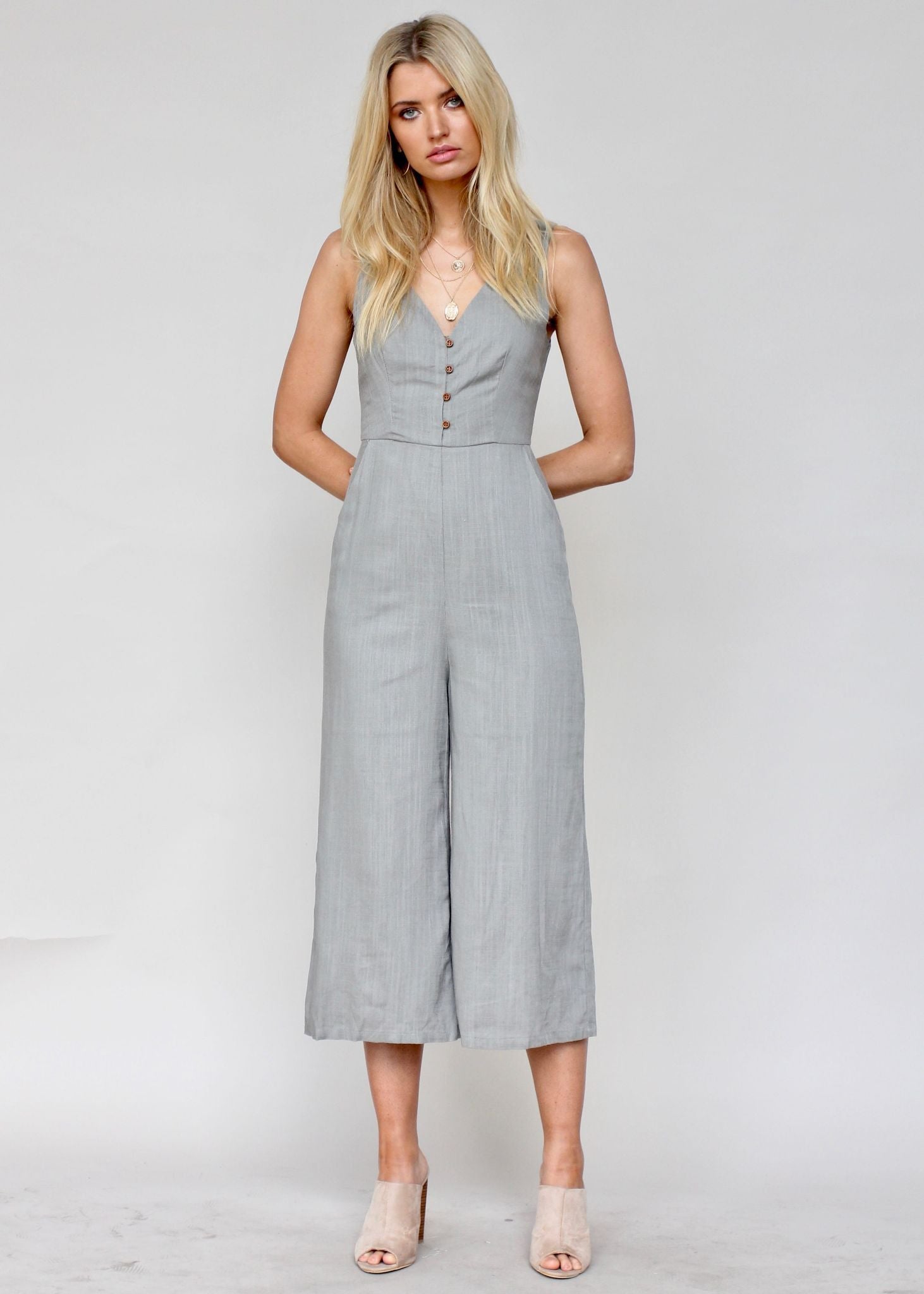 Daxton Pantsuit - Khaki Grey