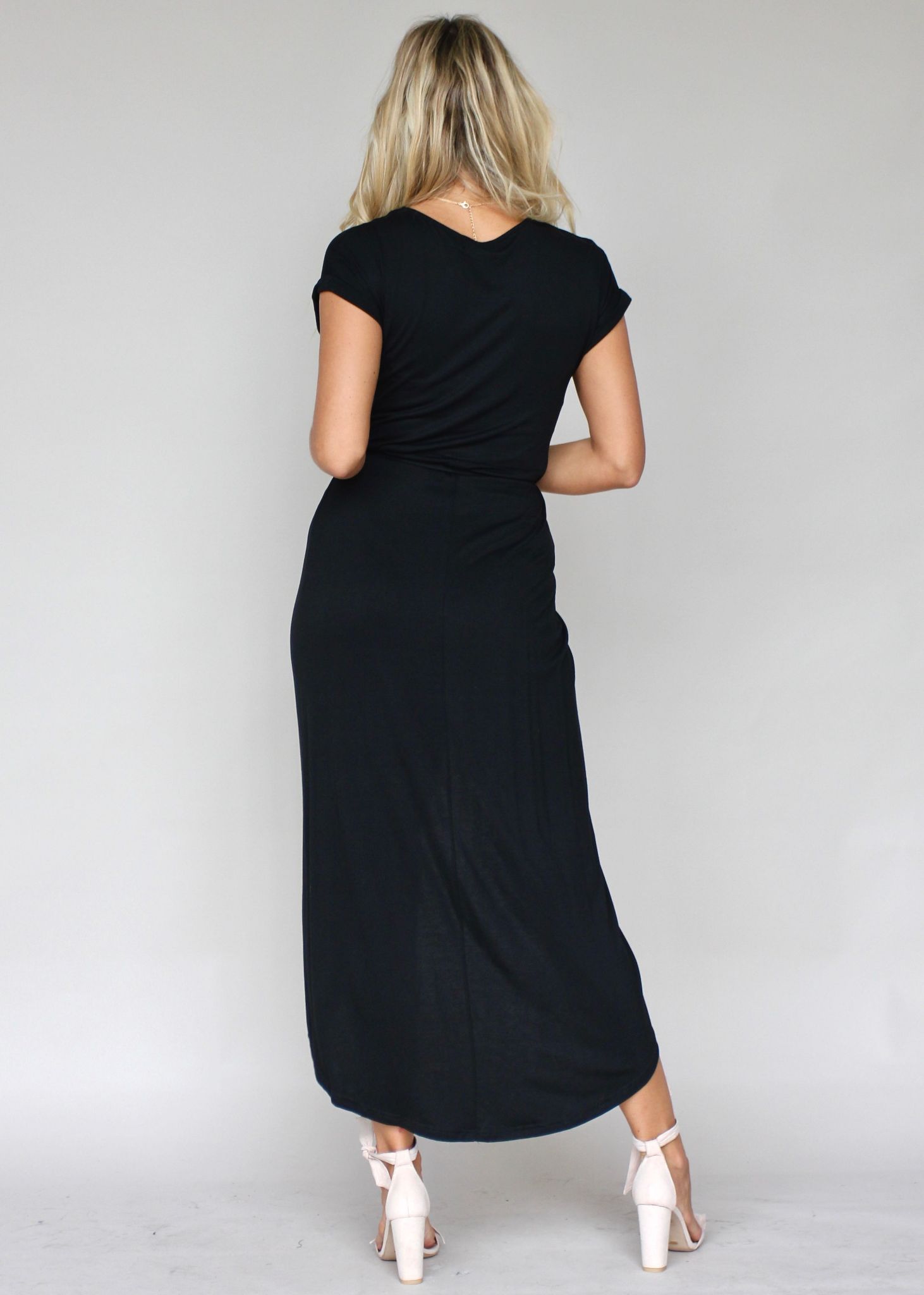 Walk This Way Jersey Midi Dress - Black