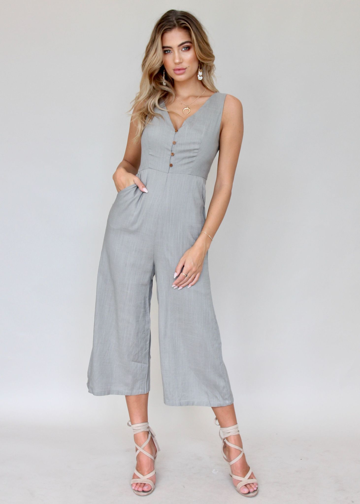 Daxton Pantsuit - Khaki Grey