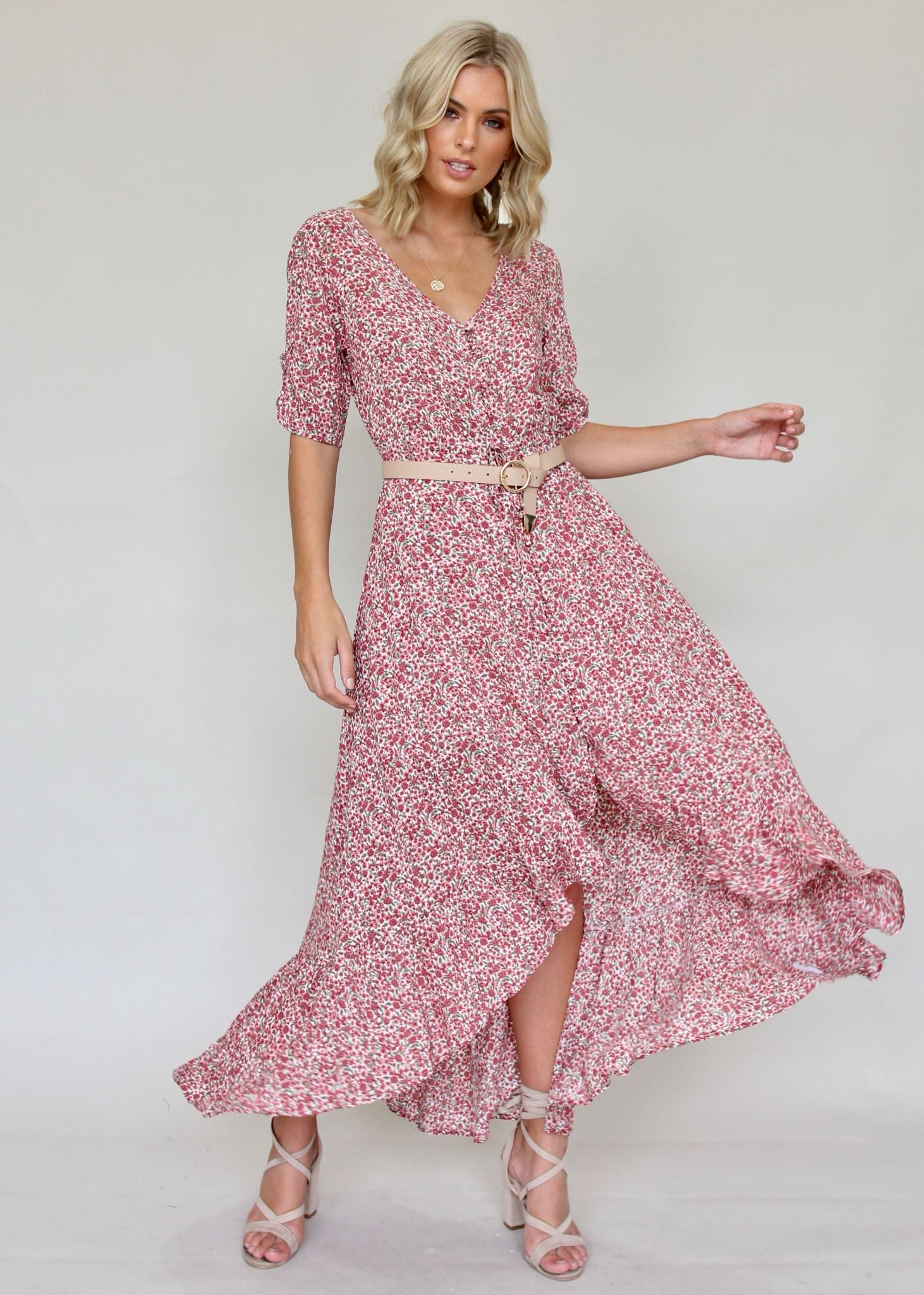 Worlds Away Maxi Dress - Rose