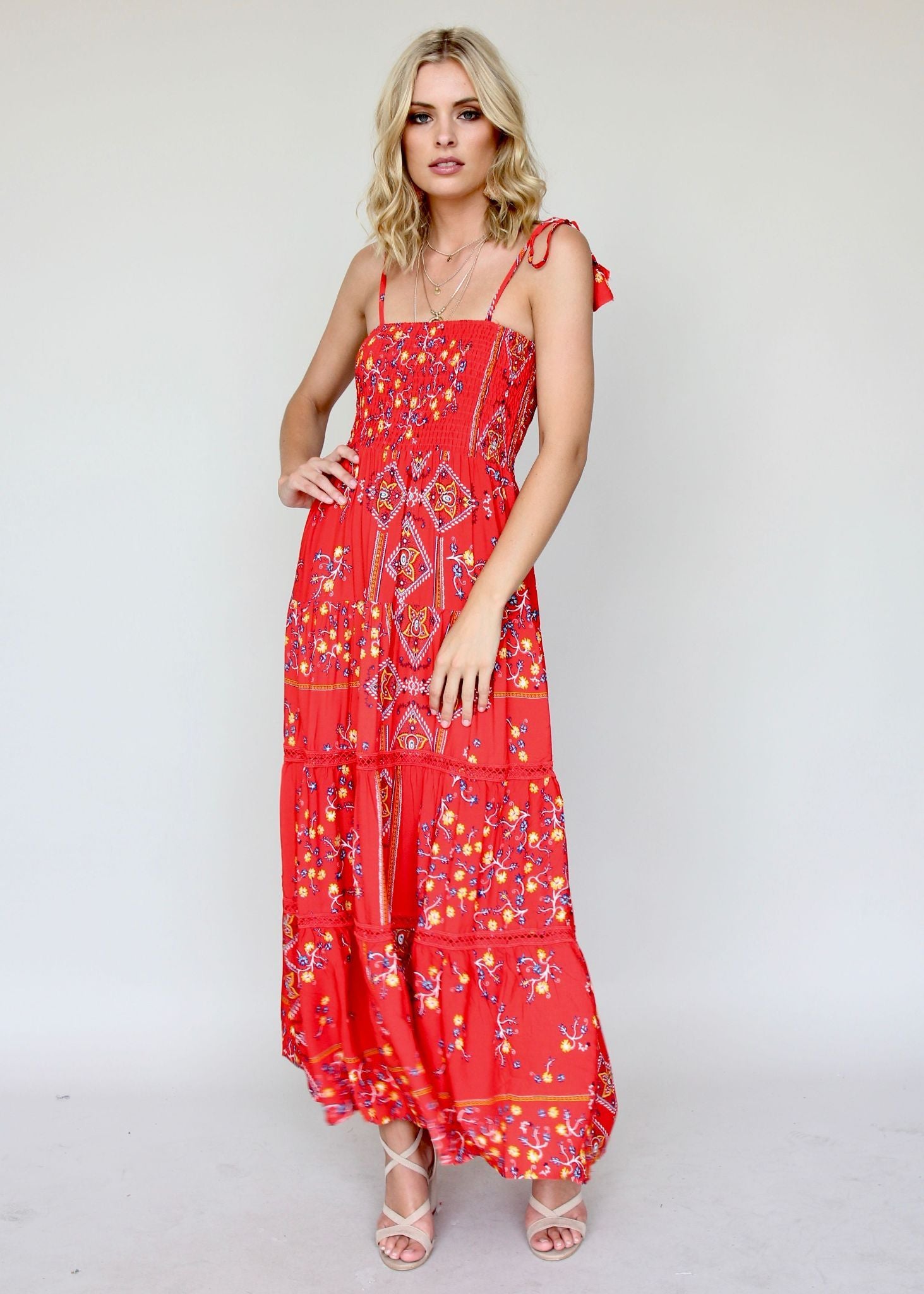 Peach Maxi Dress - Sebastian