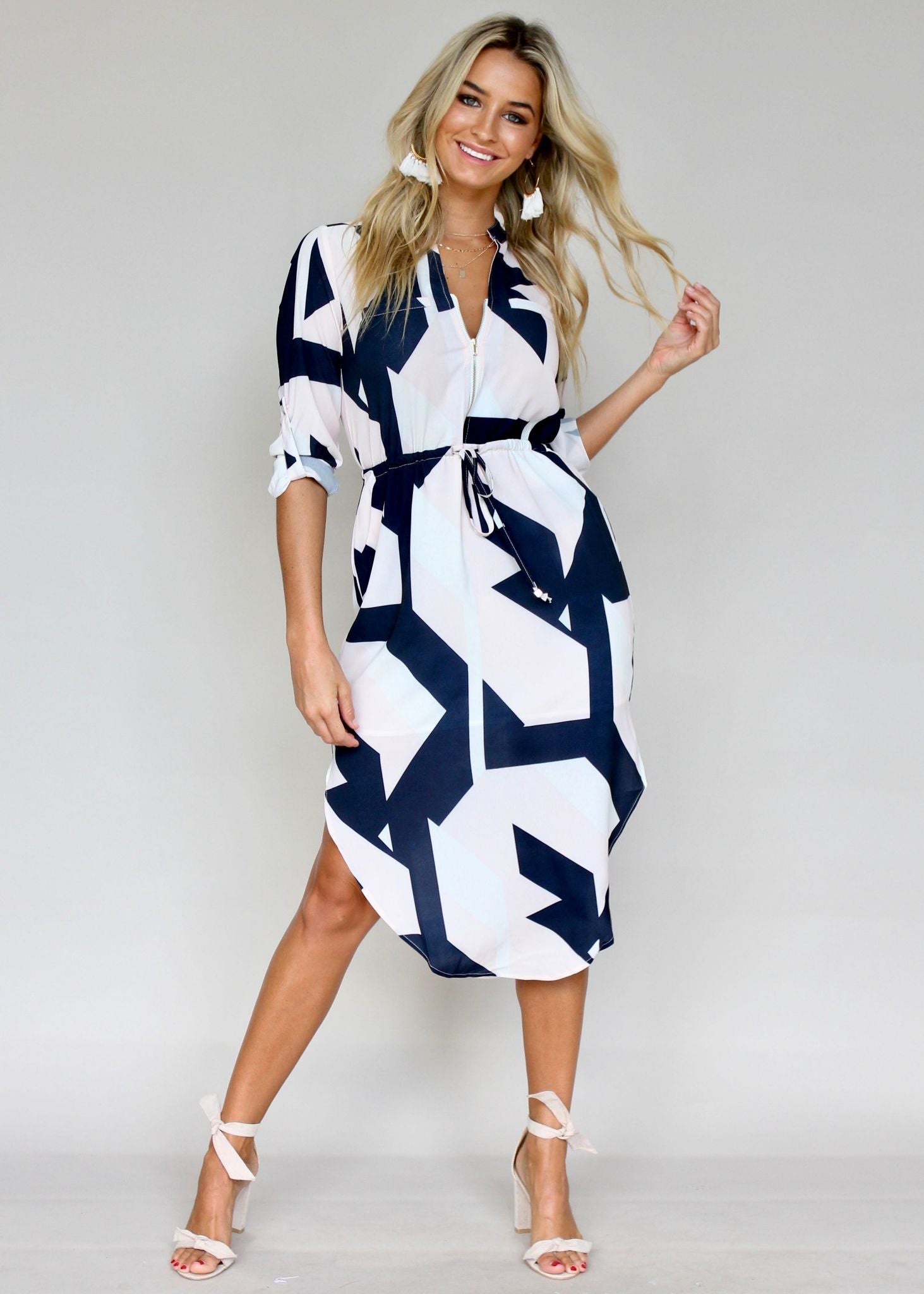 Let Me Lead Midi Dress - Geo