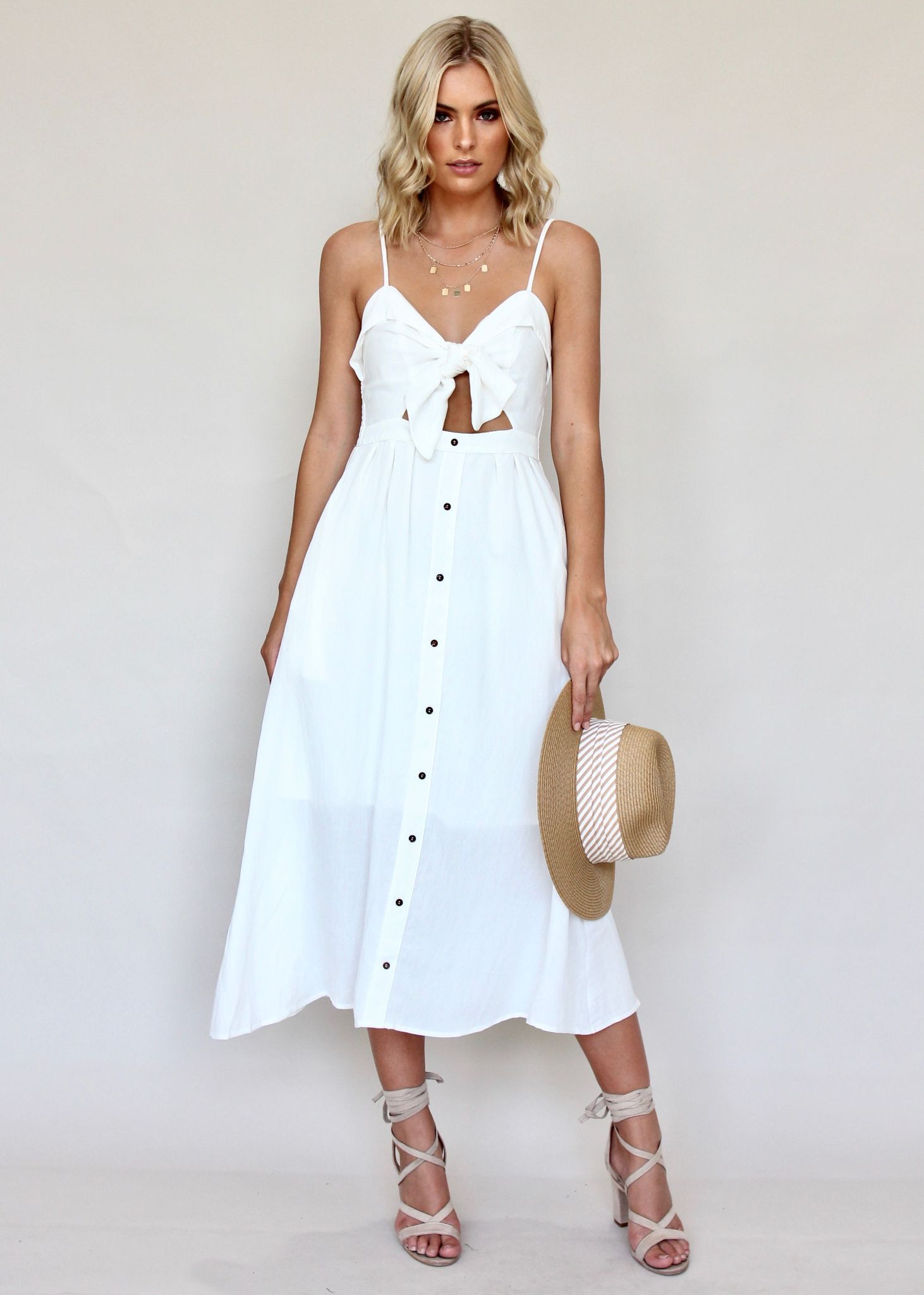 Spark The Night Midi Dress - White