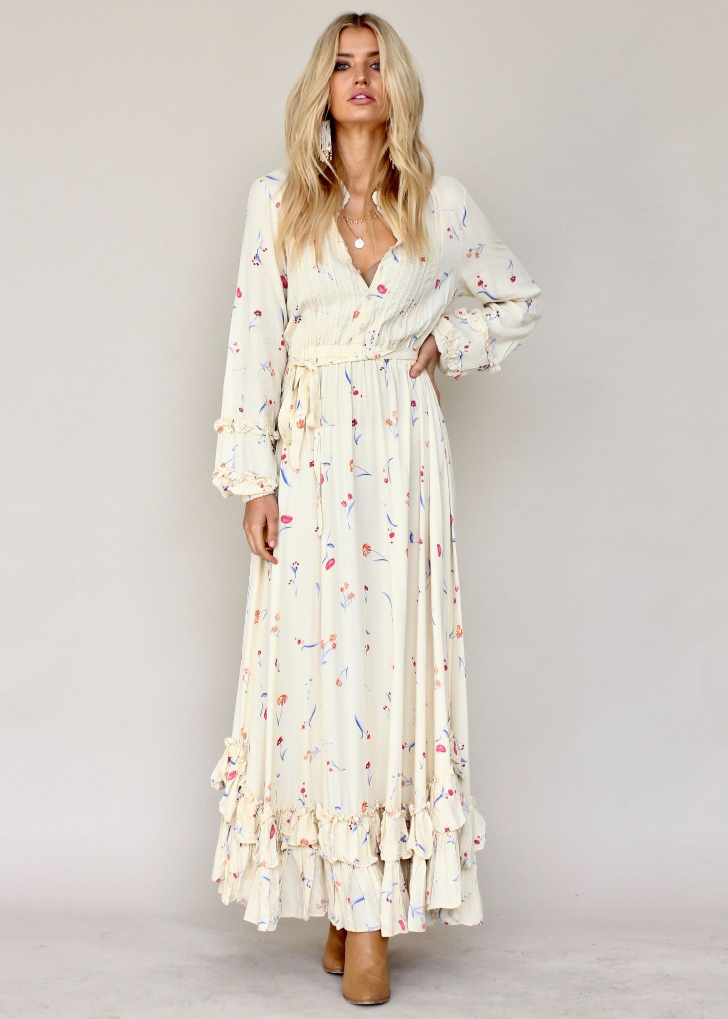 Roxanne Maxi Dress w/ Tie - Atlas