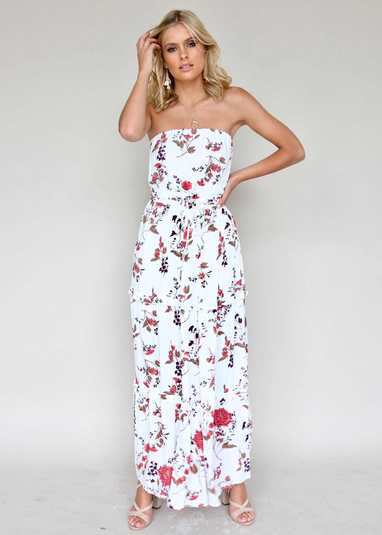 Lucina Strapless Dress - Pink Petal