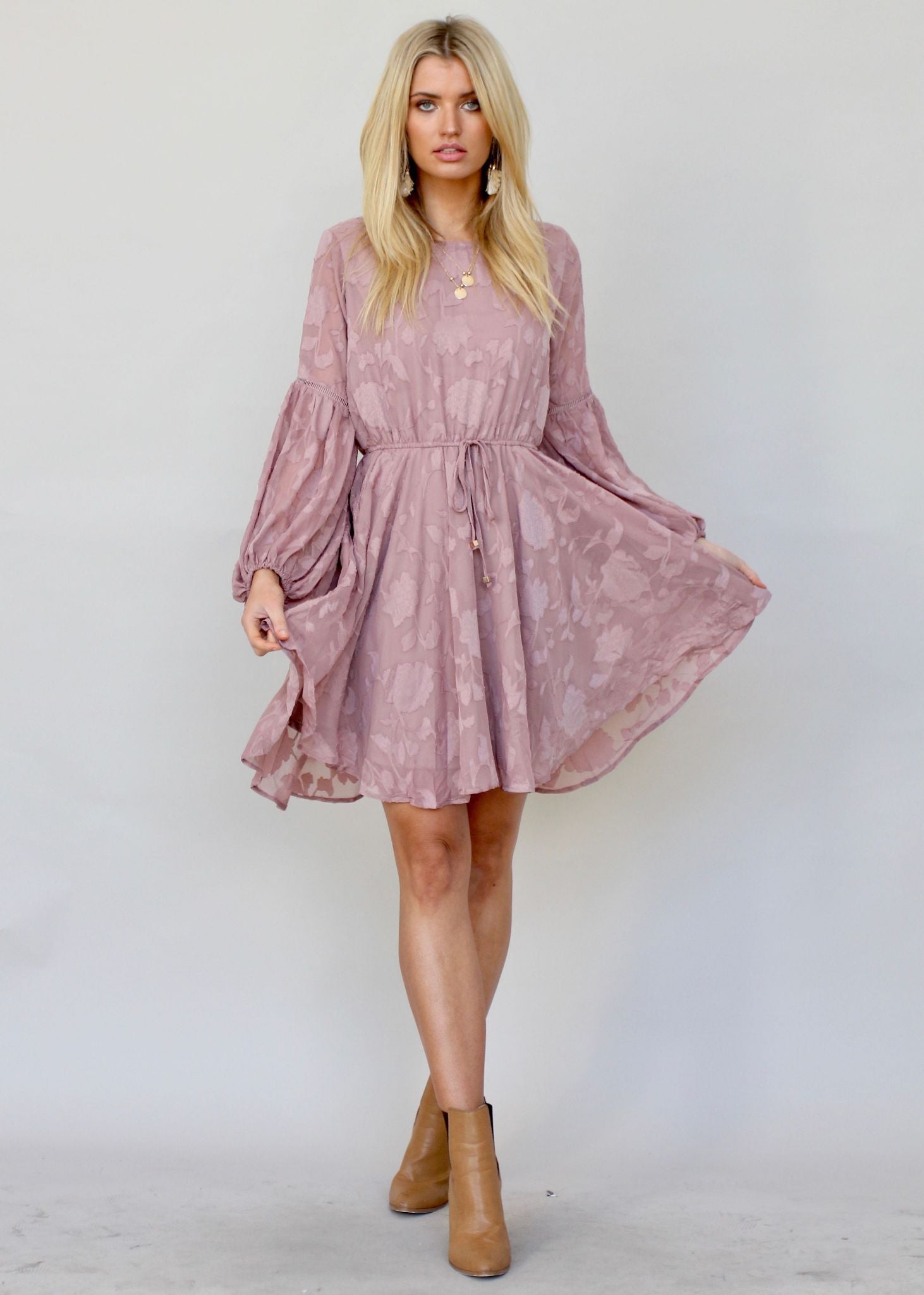 Rosita Swing Dress - Mauve