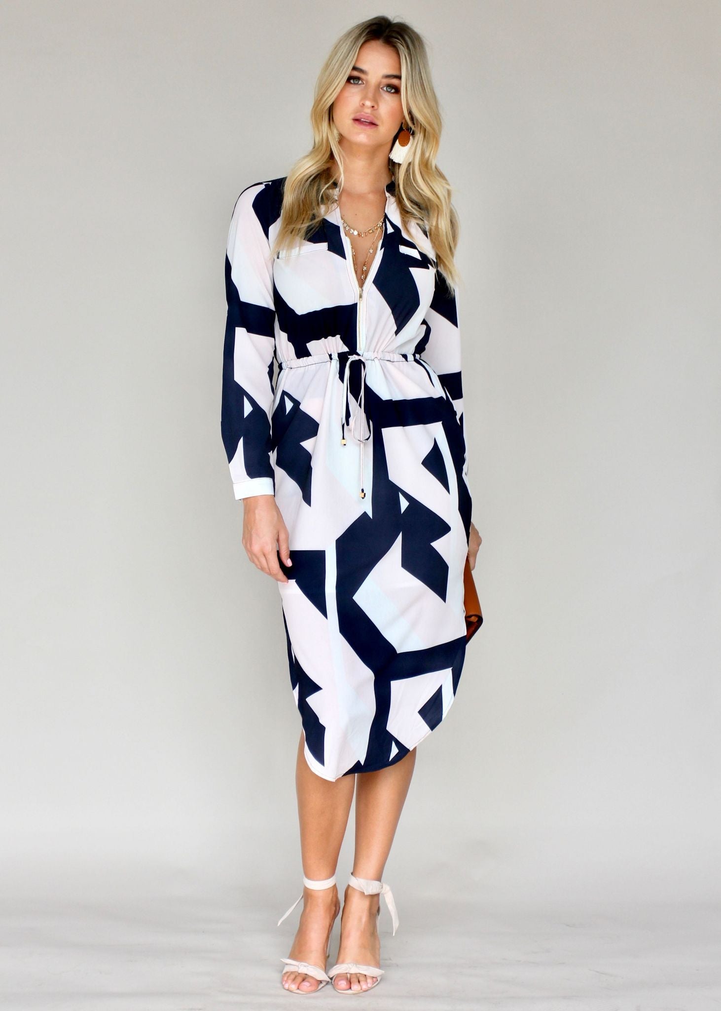 Let Me Lead Midi Dress - Geo