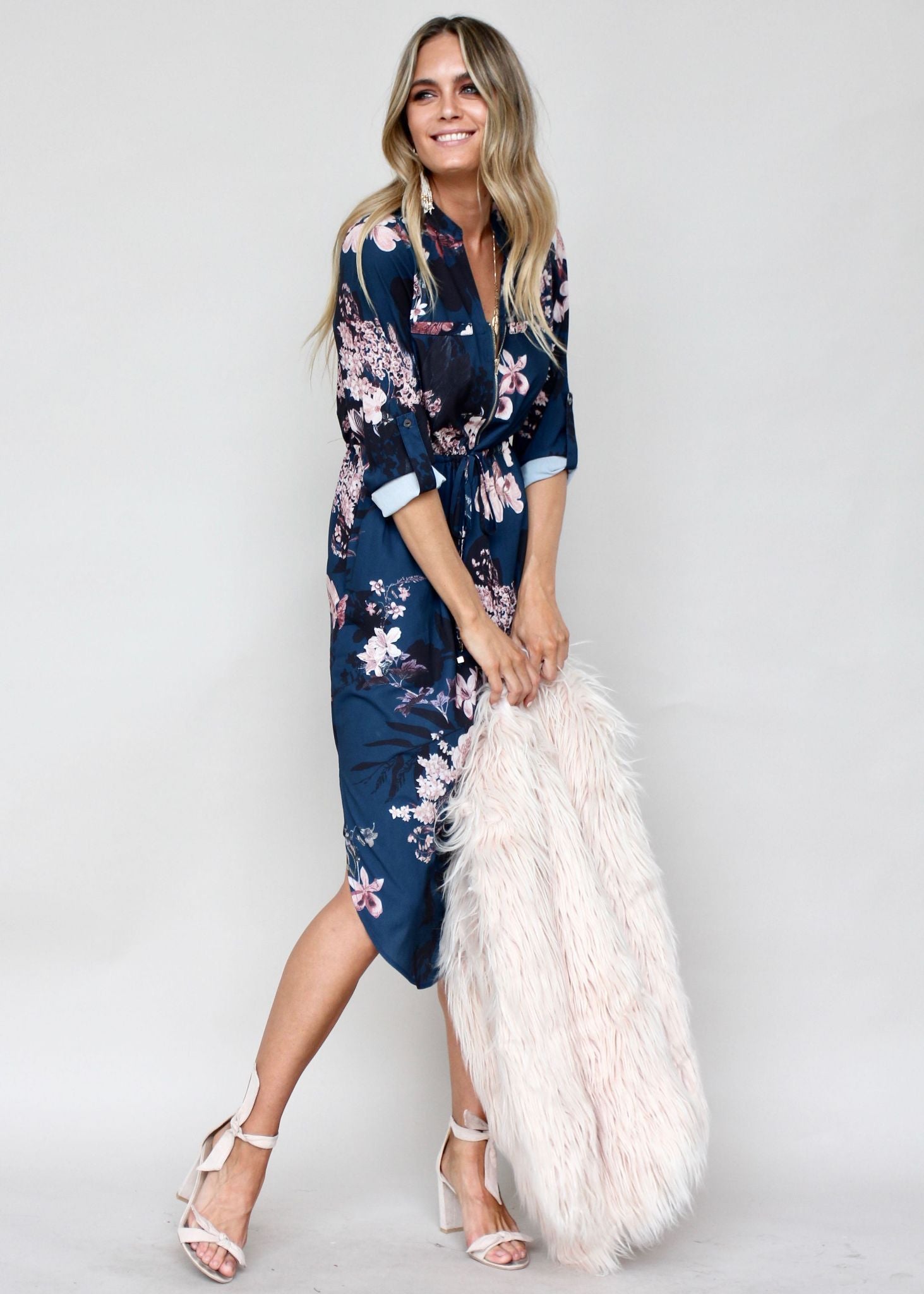 Let Me Lead Midi Dress - Midnight