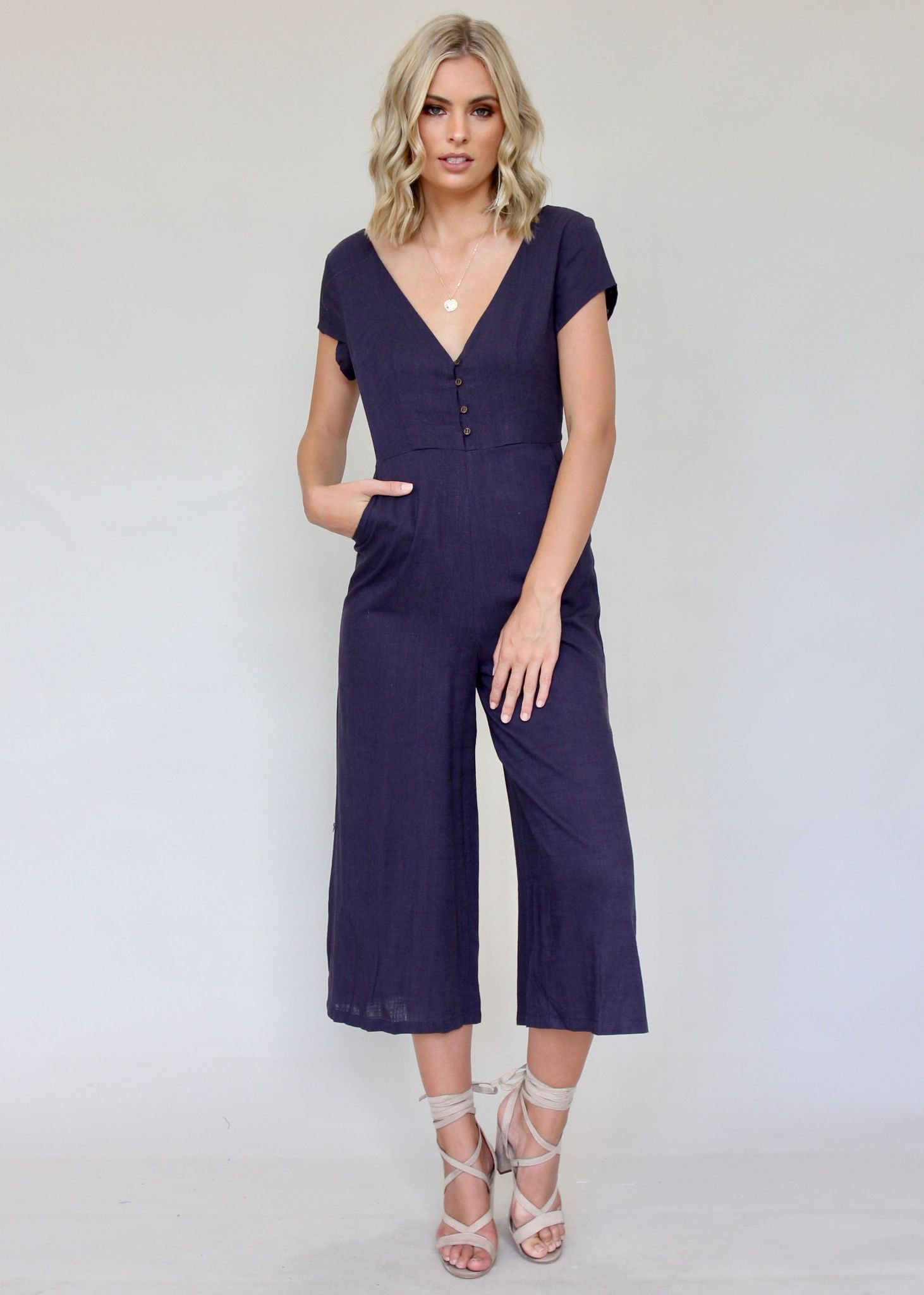 Open Skylight Pantsuit - Navy