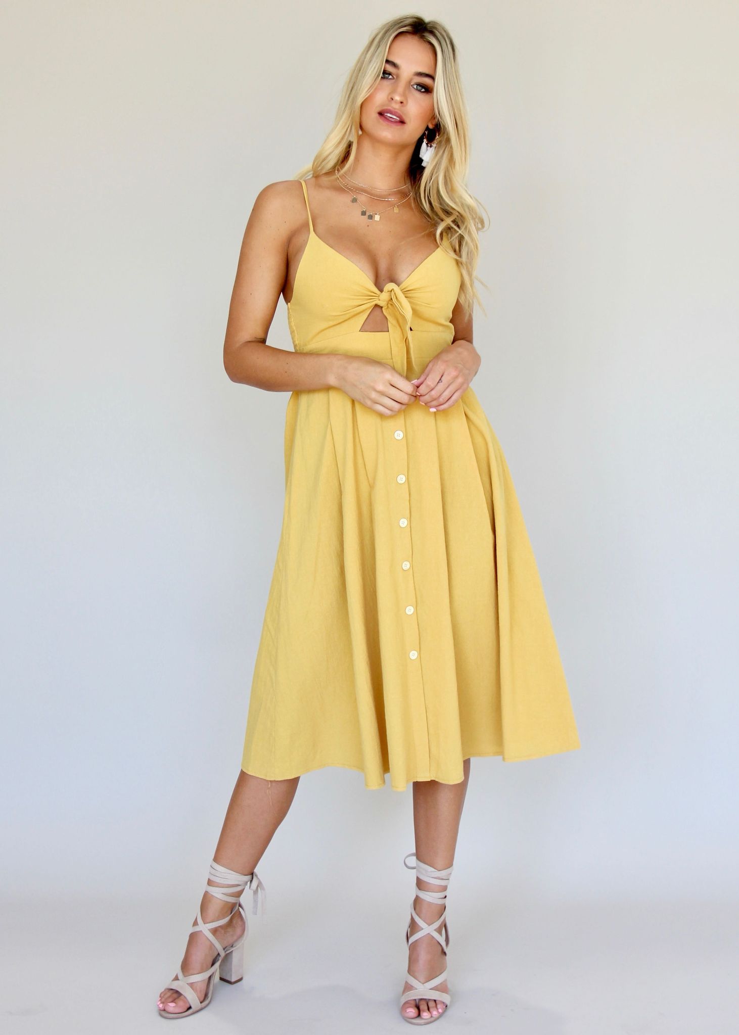 Big City Midi Dress - Butterscotch