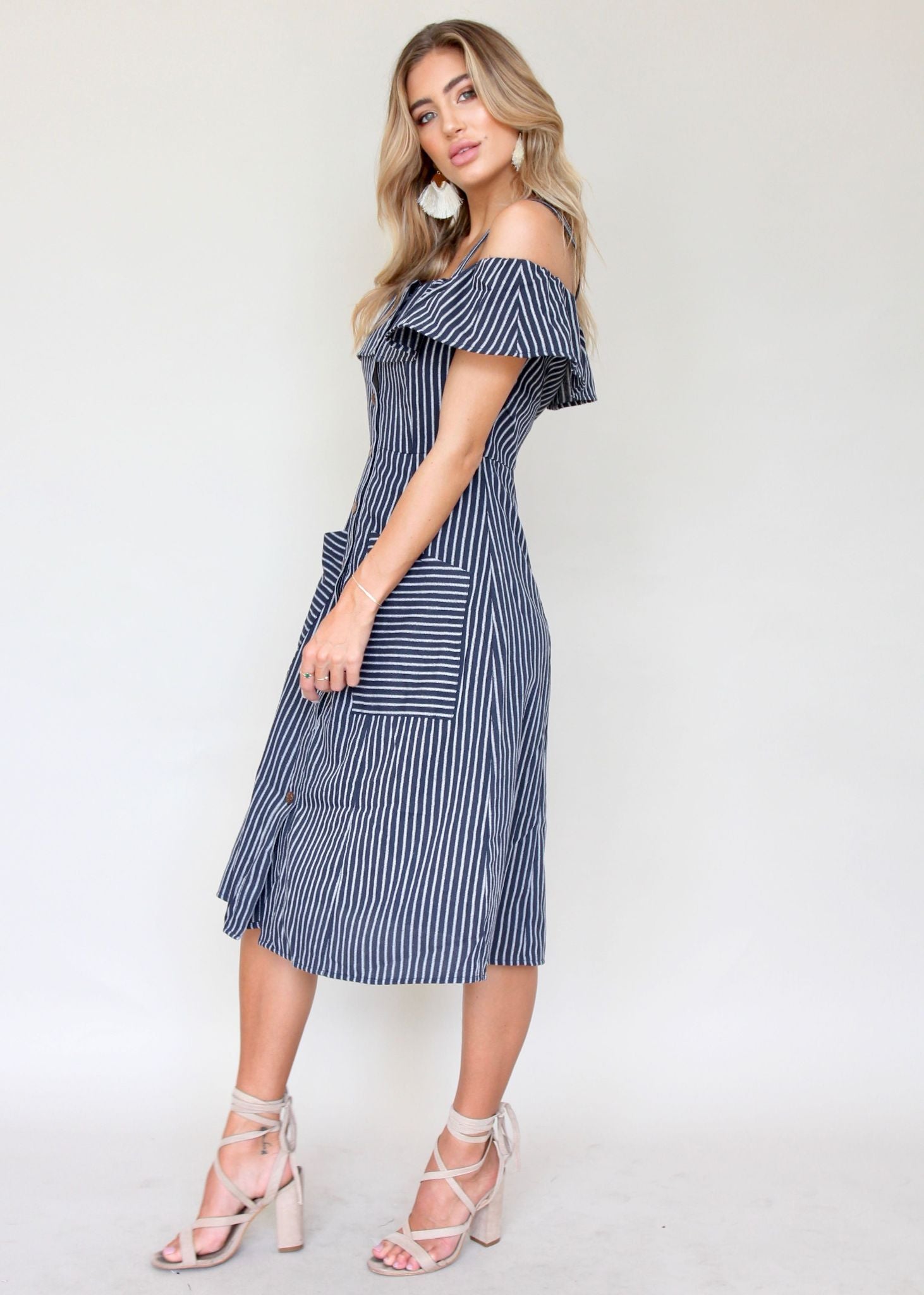 End Game Dress - Navy Stripe
