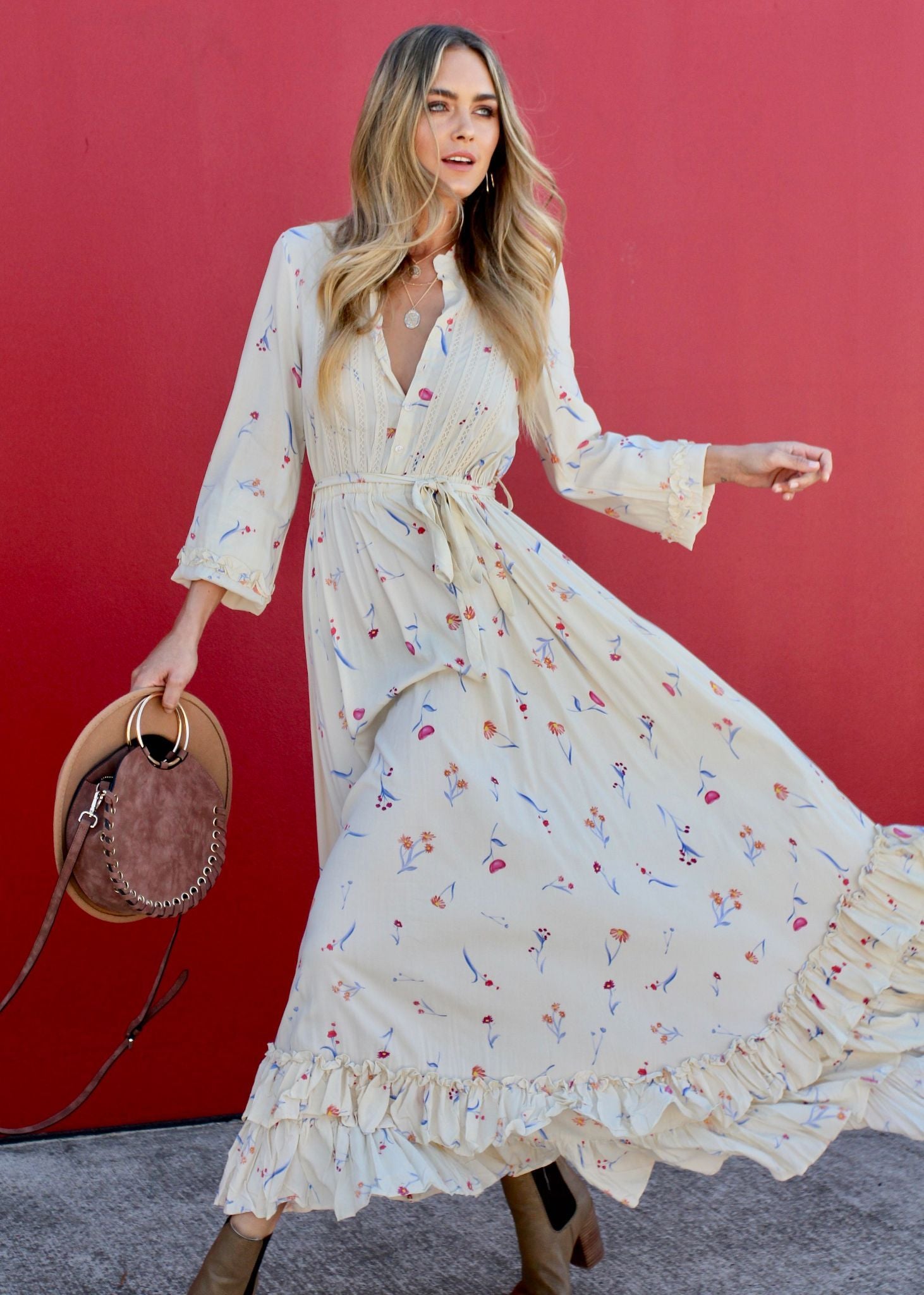 Roxanne Maxi Dress w/ Tie - Atlas