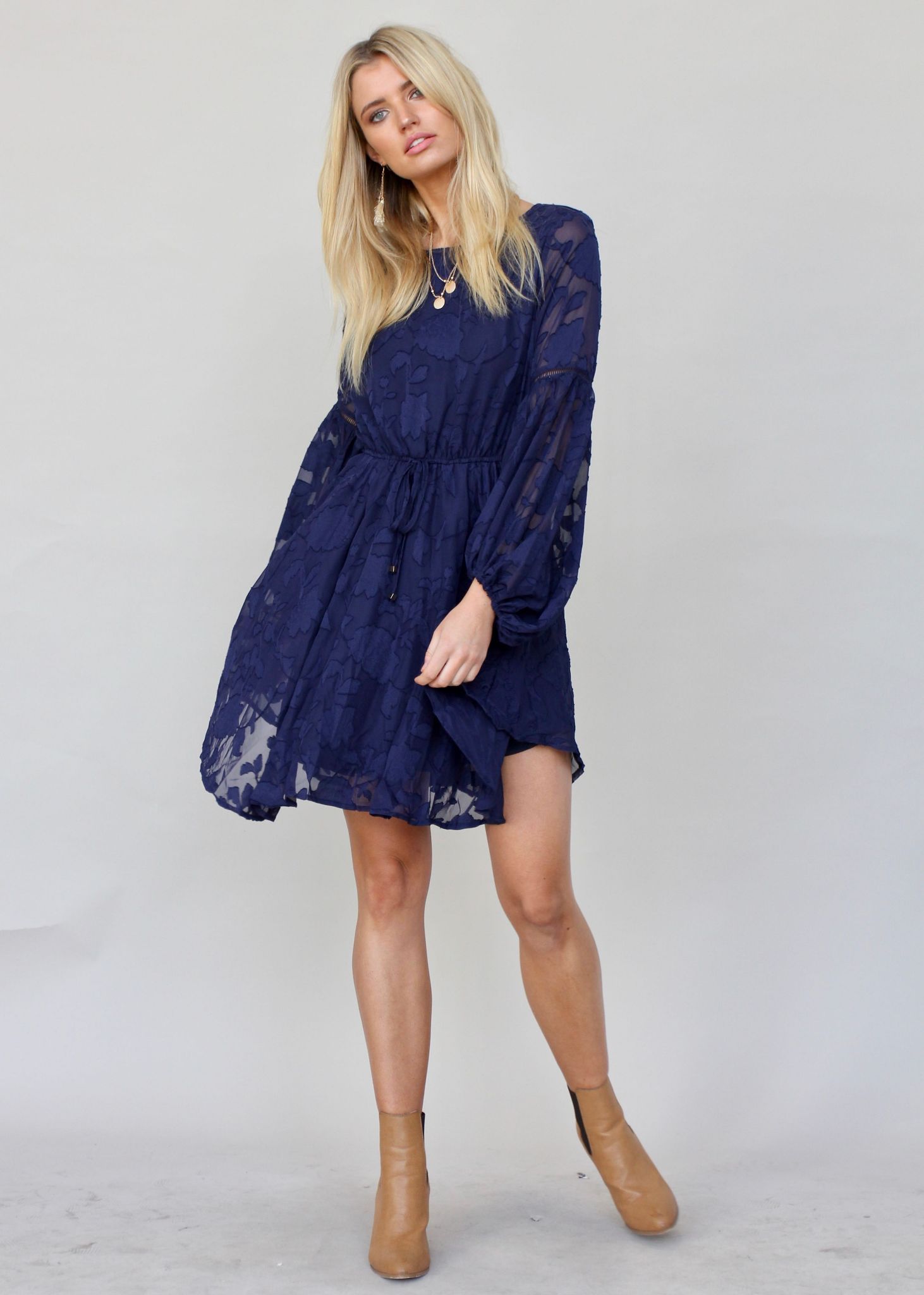 Rosita Swing Dress - Navy