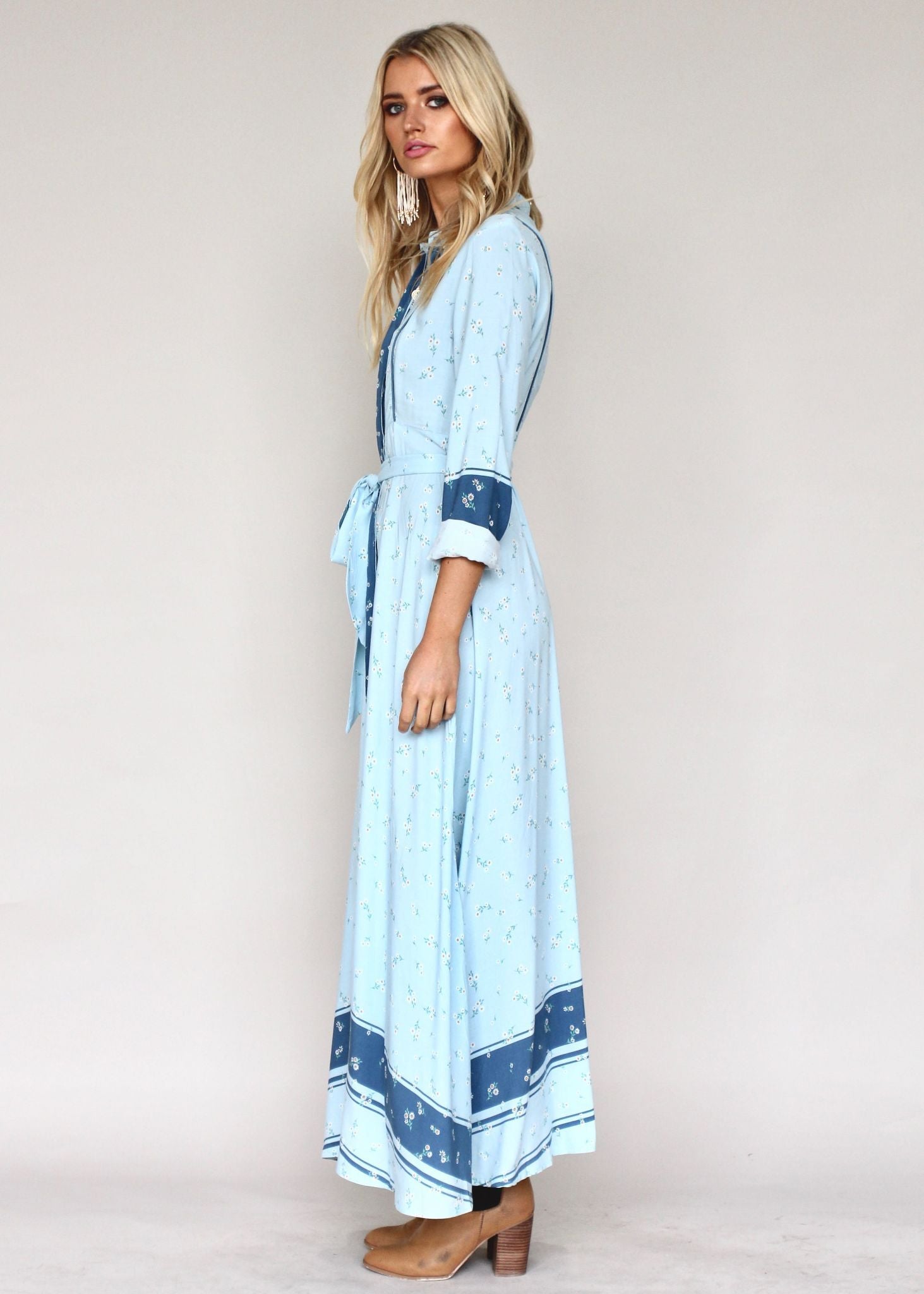Araceli Maxi Dress w/ Tie - Buttercup