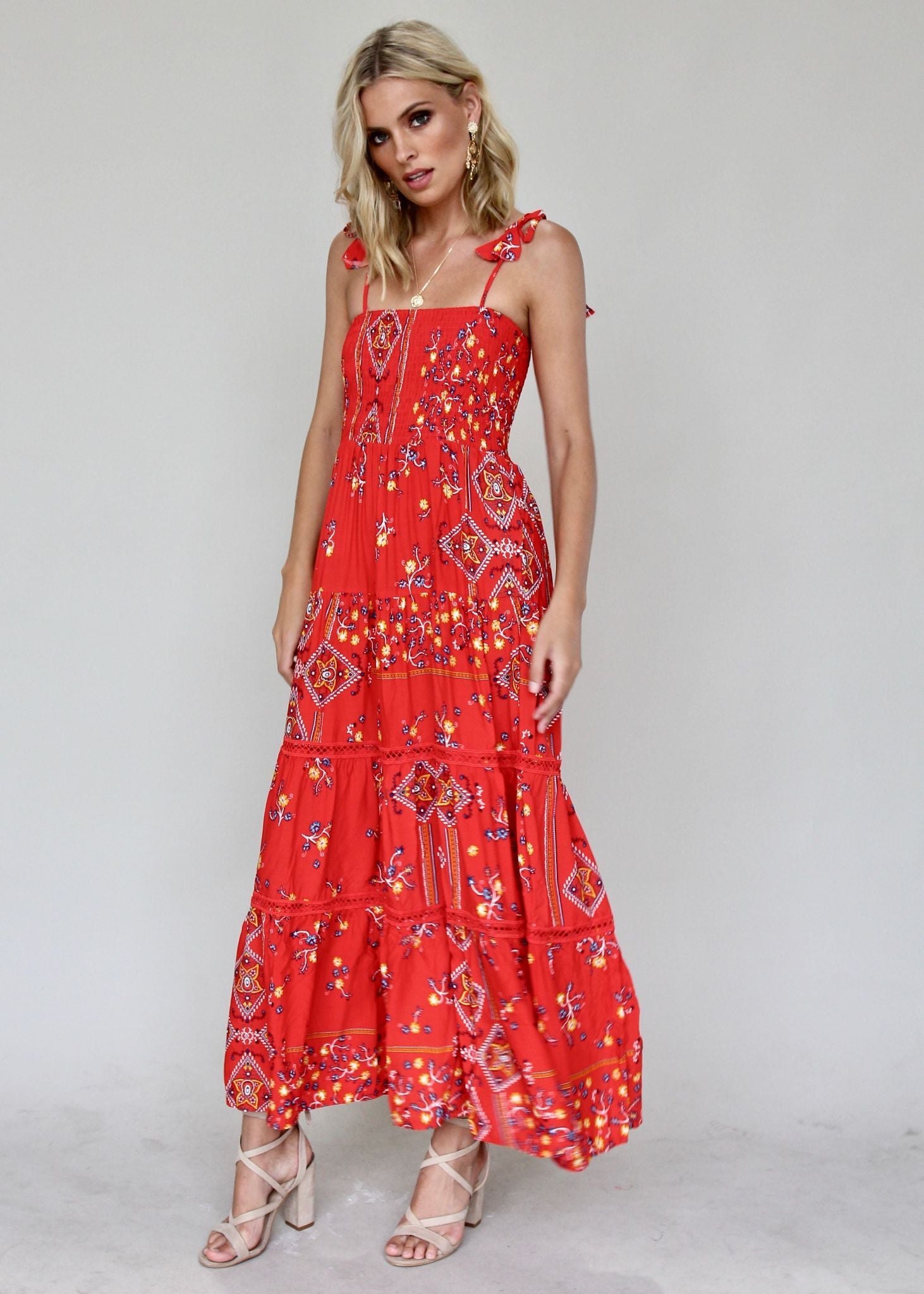 Peach Maxi Dress - Sebastian
