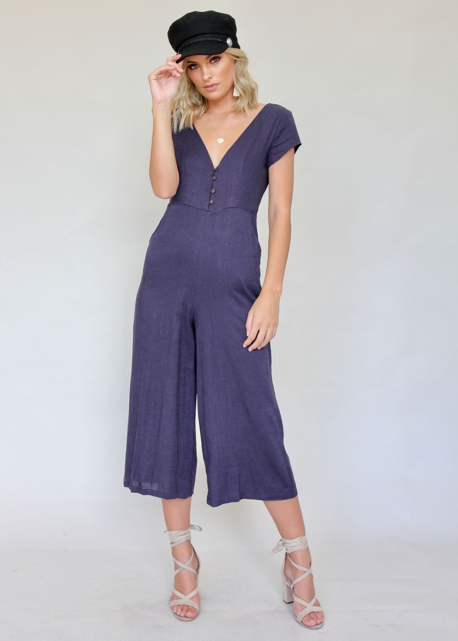 Open Skylight Pantsuit - Navy