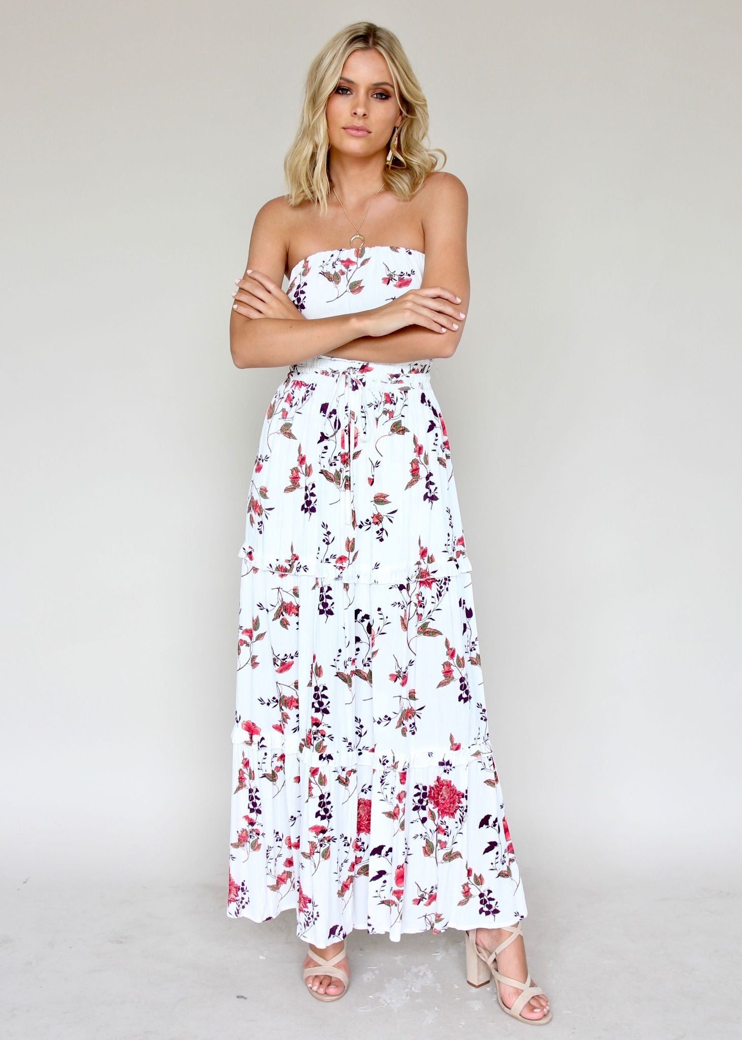 Lucina Strapless Dress - Pink Petal