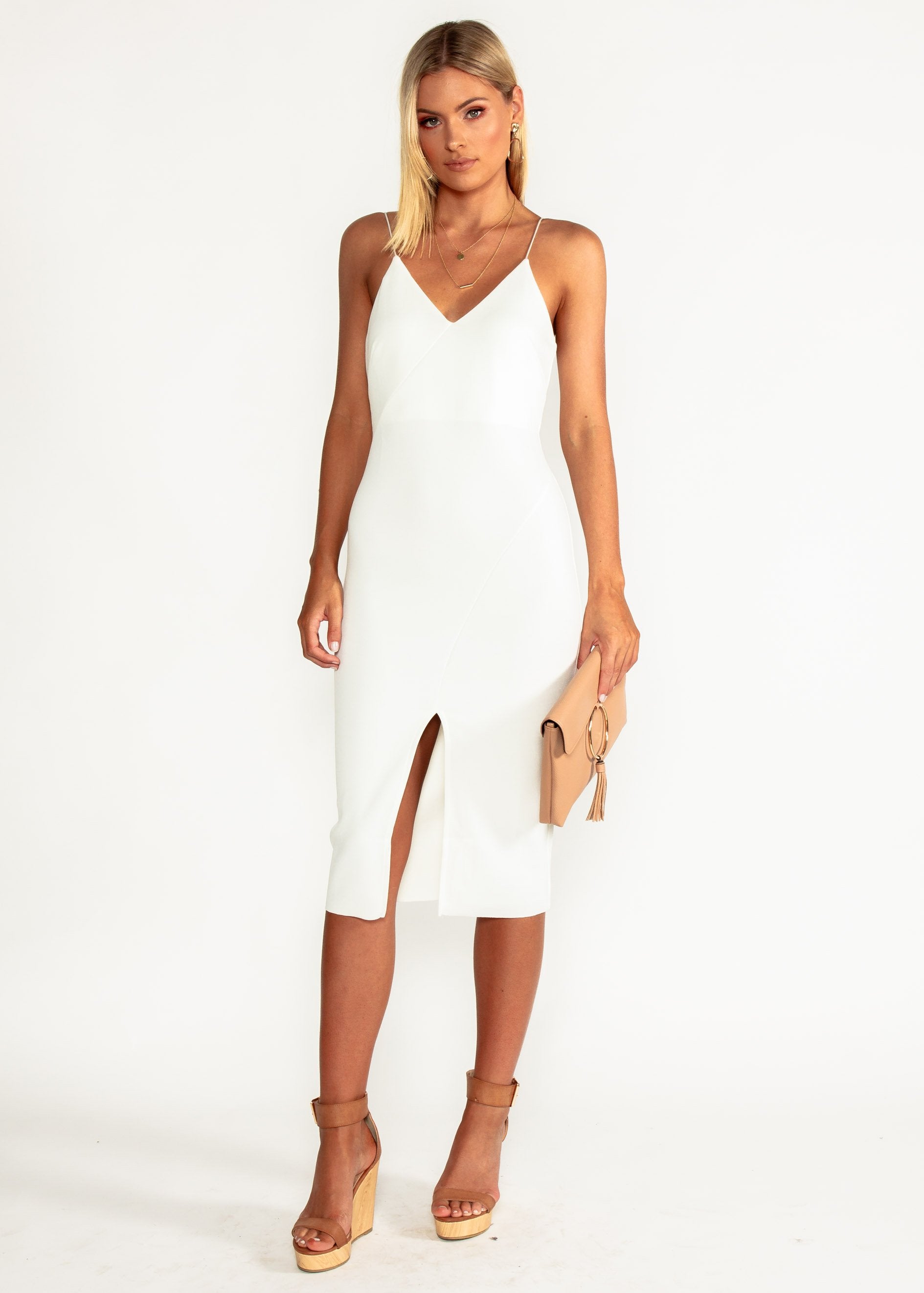 Change Your Mind Midi Dress - White