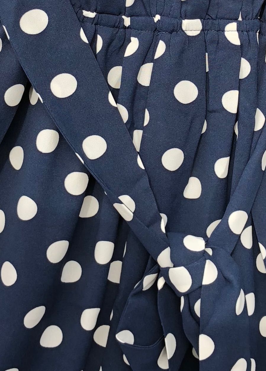 Toscana Midi Dress - Navy Polka
