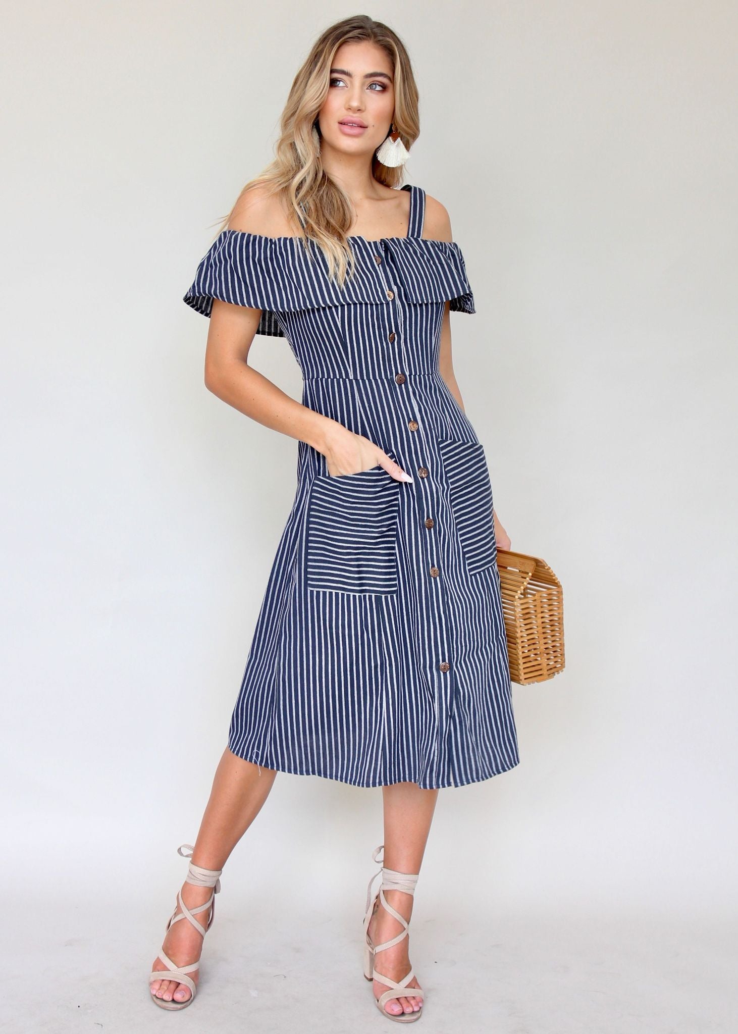End Game Dress - Navy Stripe