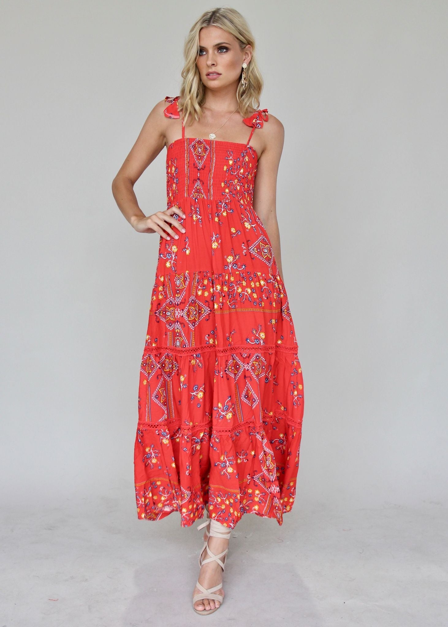 Peach Maxi Dress - Sebastian