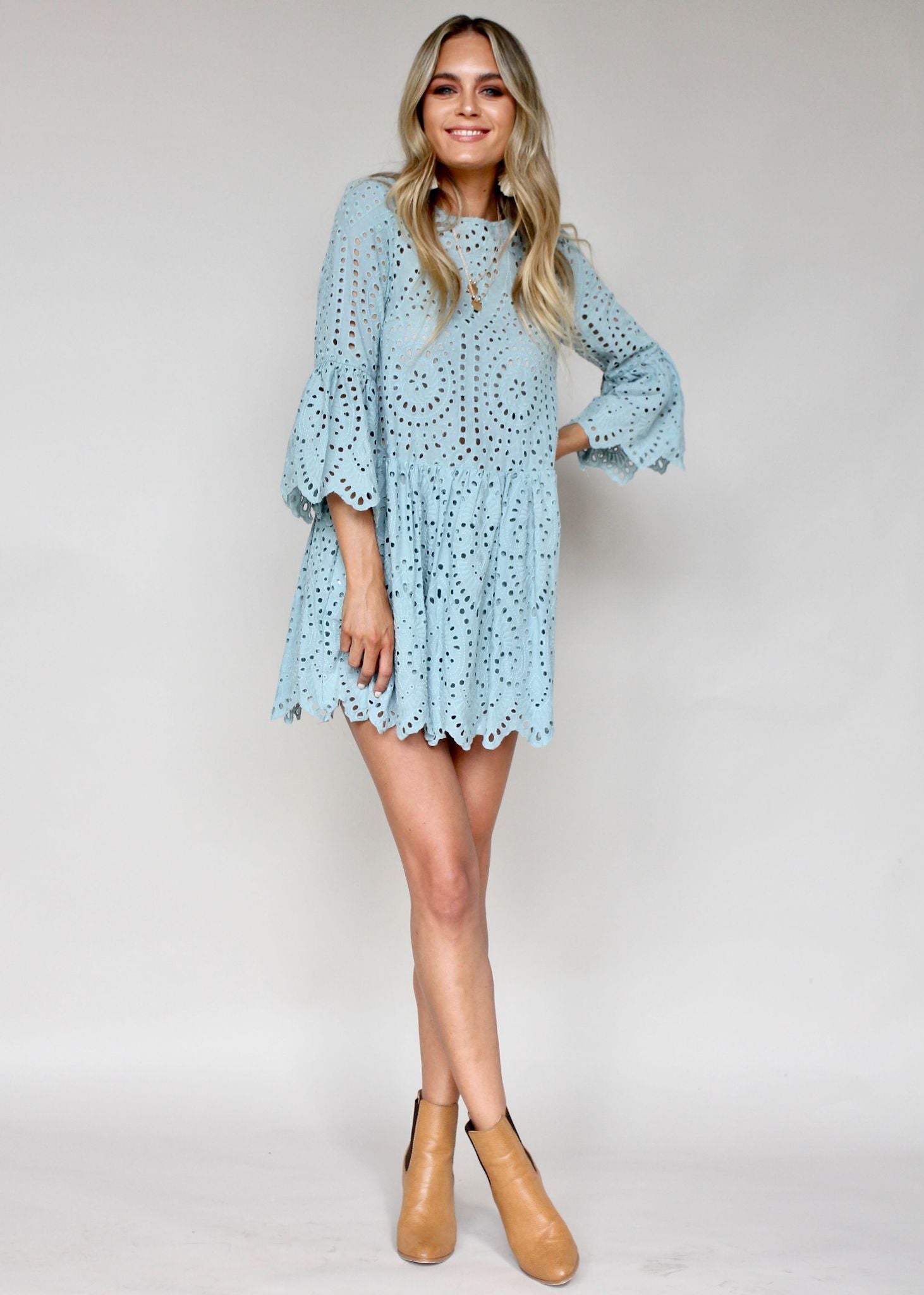 Half Light Eyelet Dress - Sage